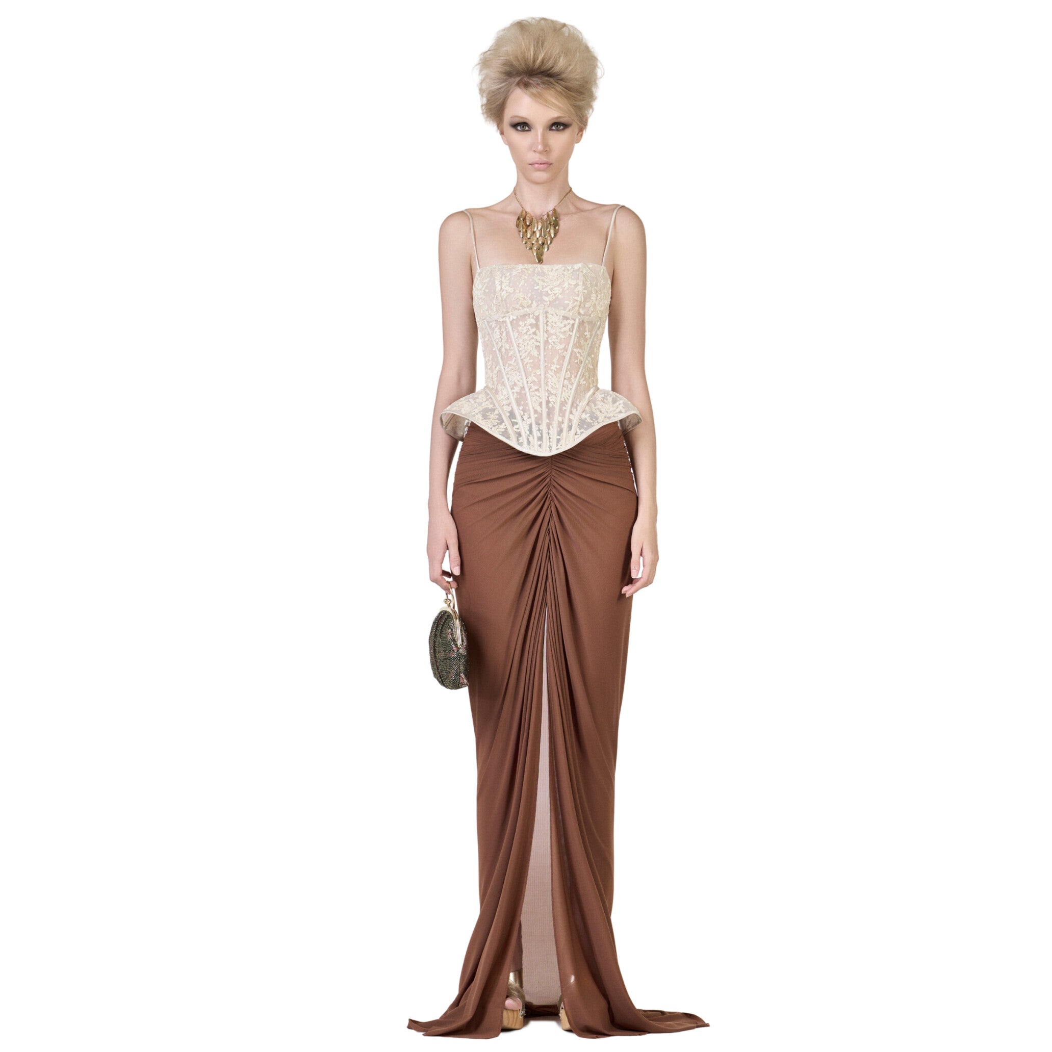 FFSD NANKA CORSET (BEIGE) & SHADOW SKIRT (BROWN)