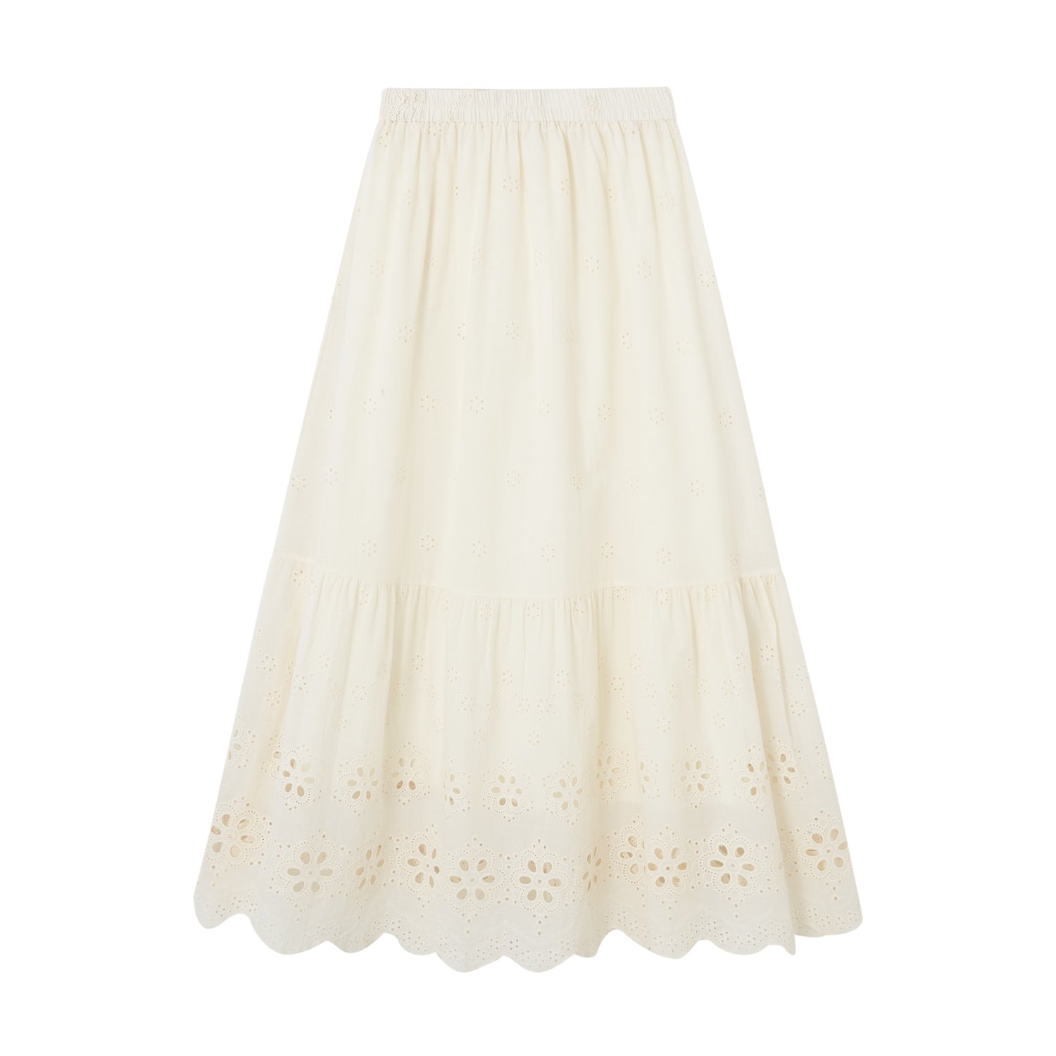 SOMESOWE S2508107&S2508118 Embroidered hollow flower vest + skirt set