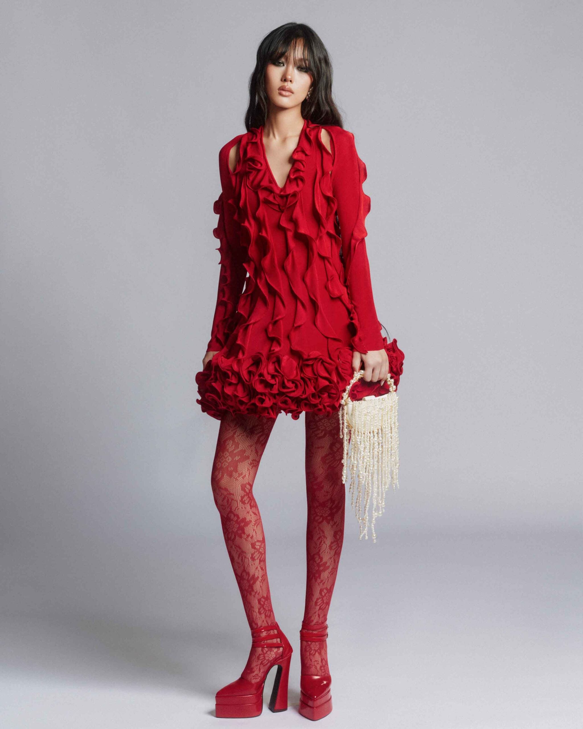 MUST HAVE Vase-shaped floral mini dress