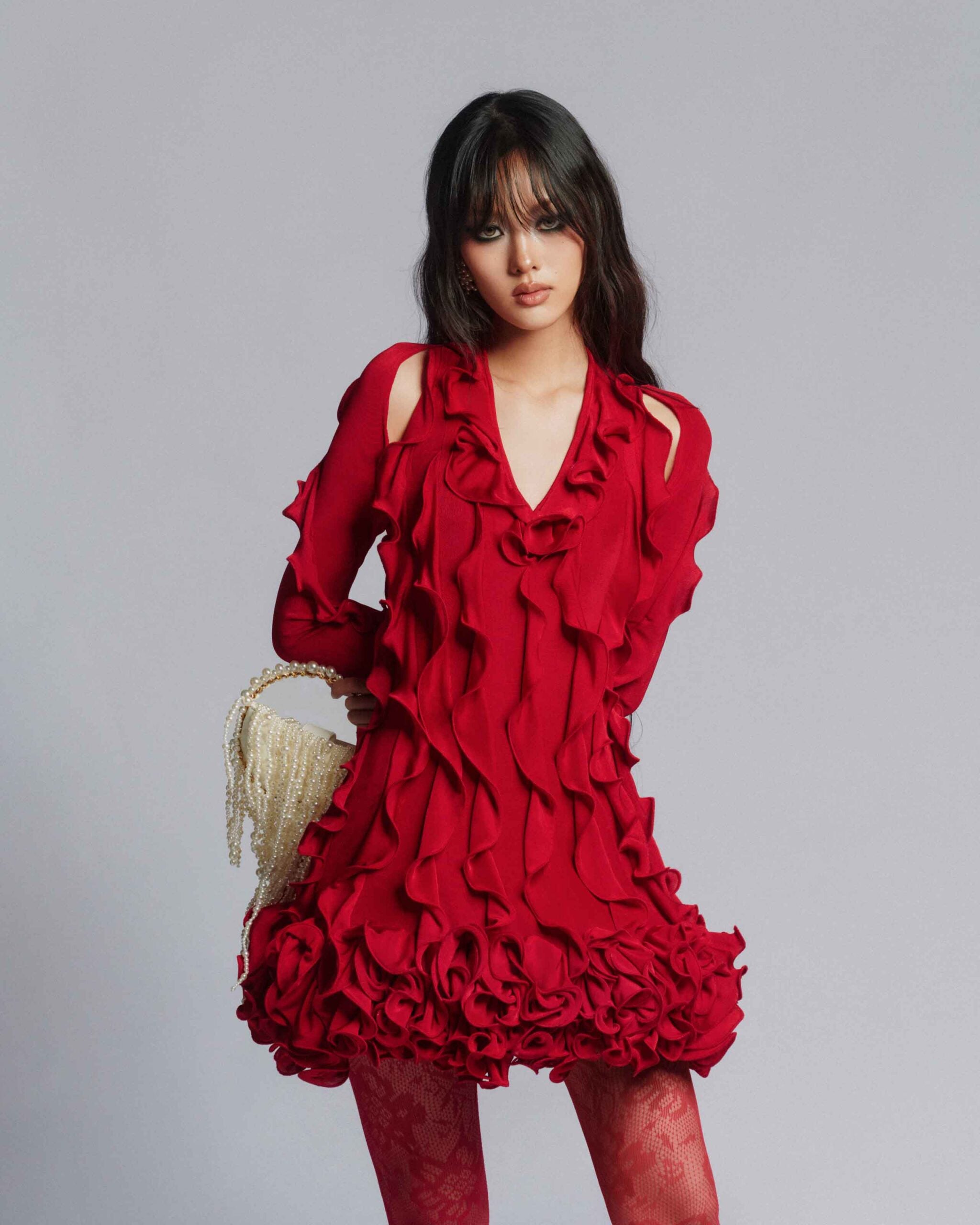 MUST HAVE Vase-shaped floral mini dress