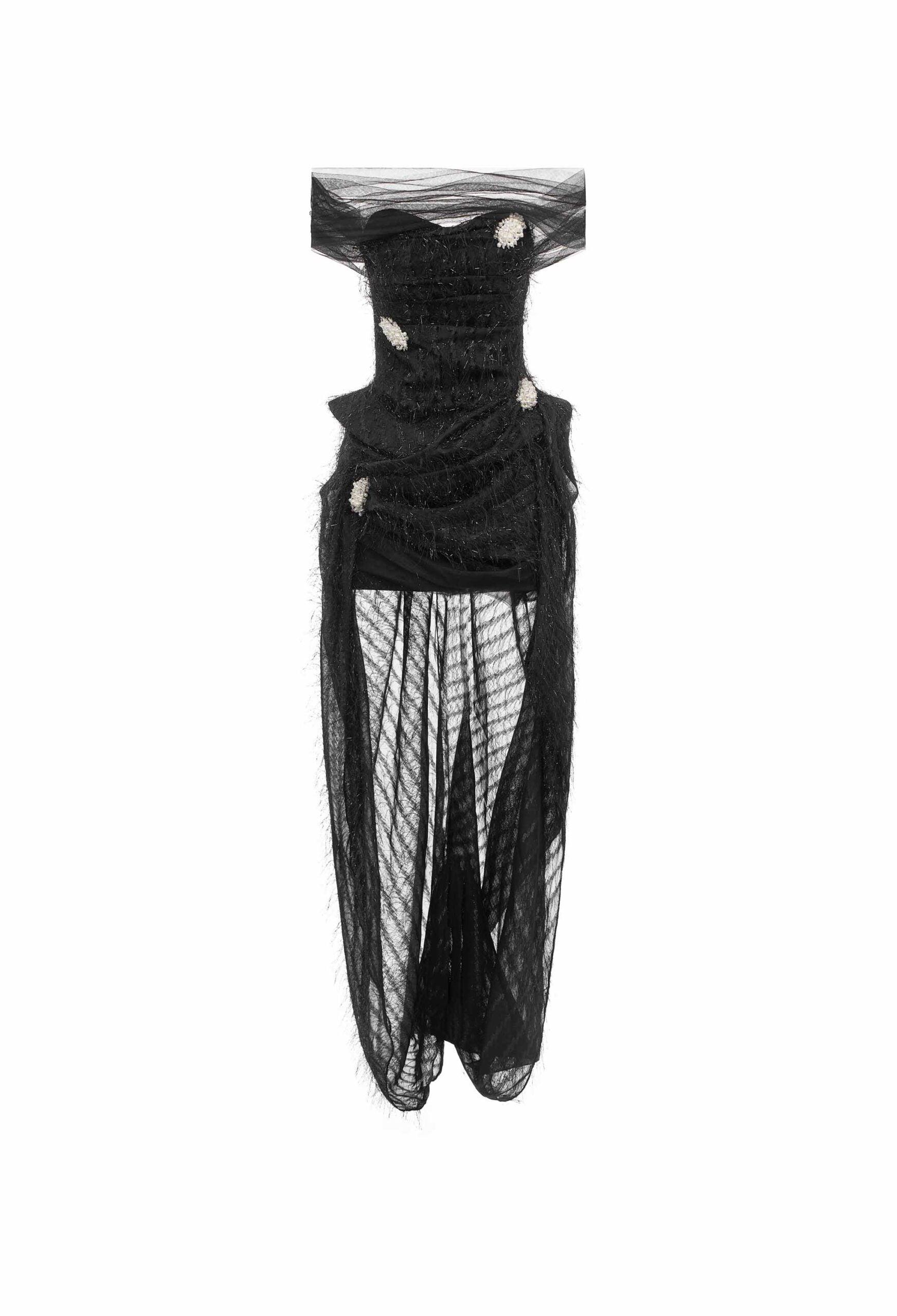 MUST HAVE Glitter fringe mullet dress with pearl detailing