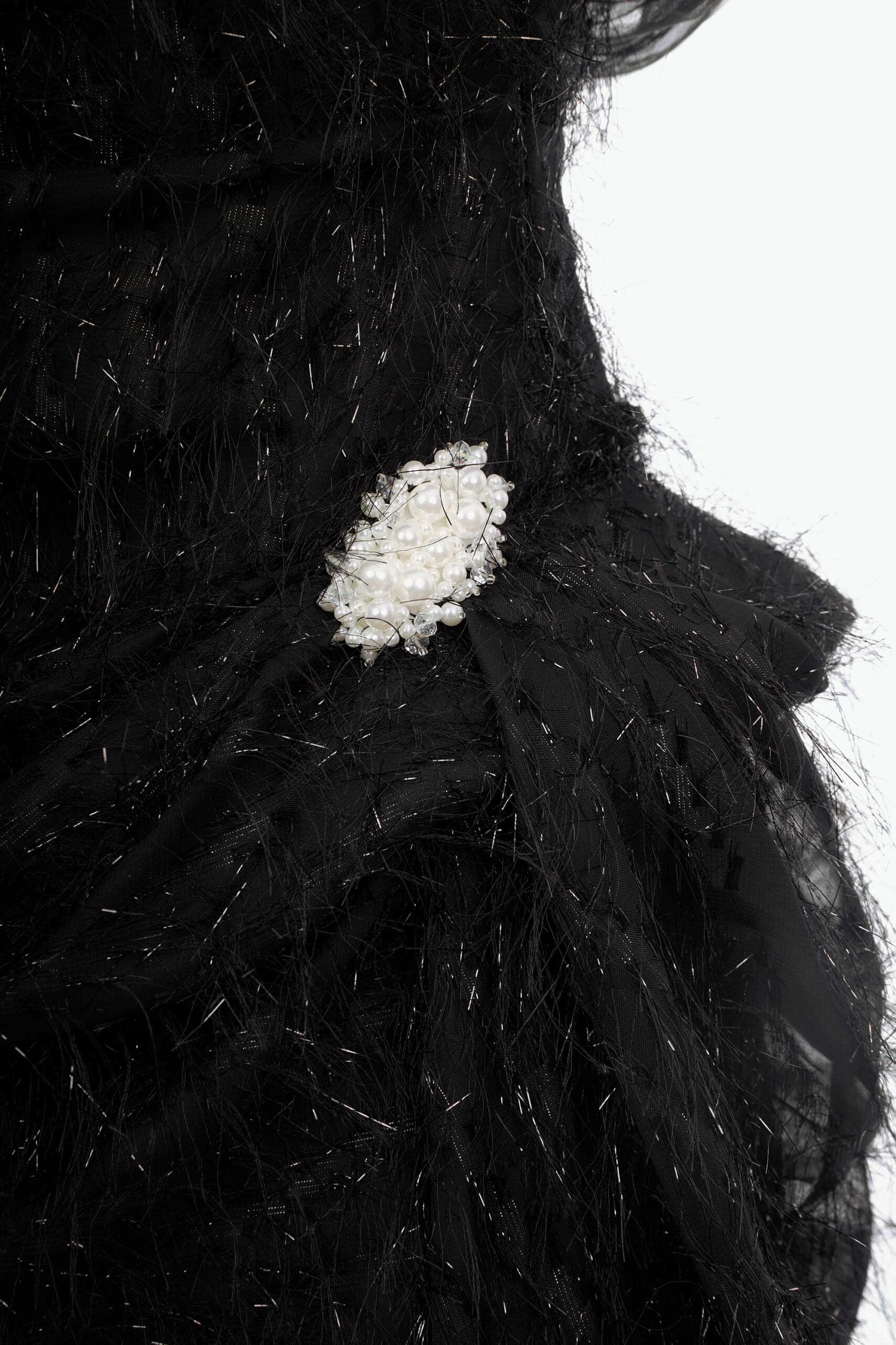 MUST HAVE Glitter fringe mullet dress with pearl detailing