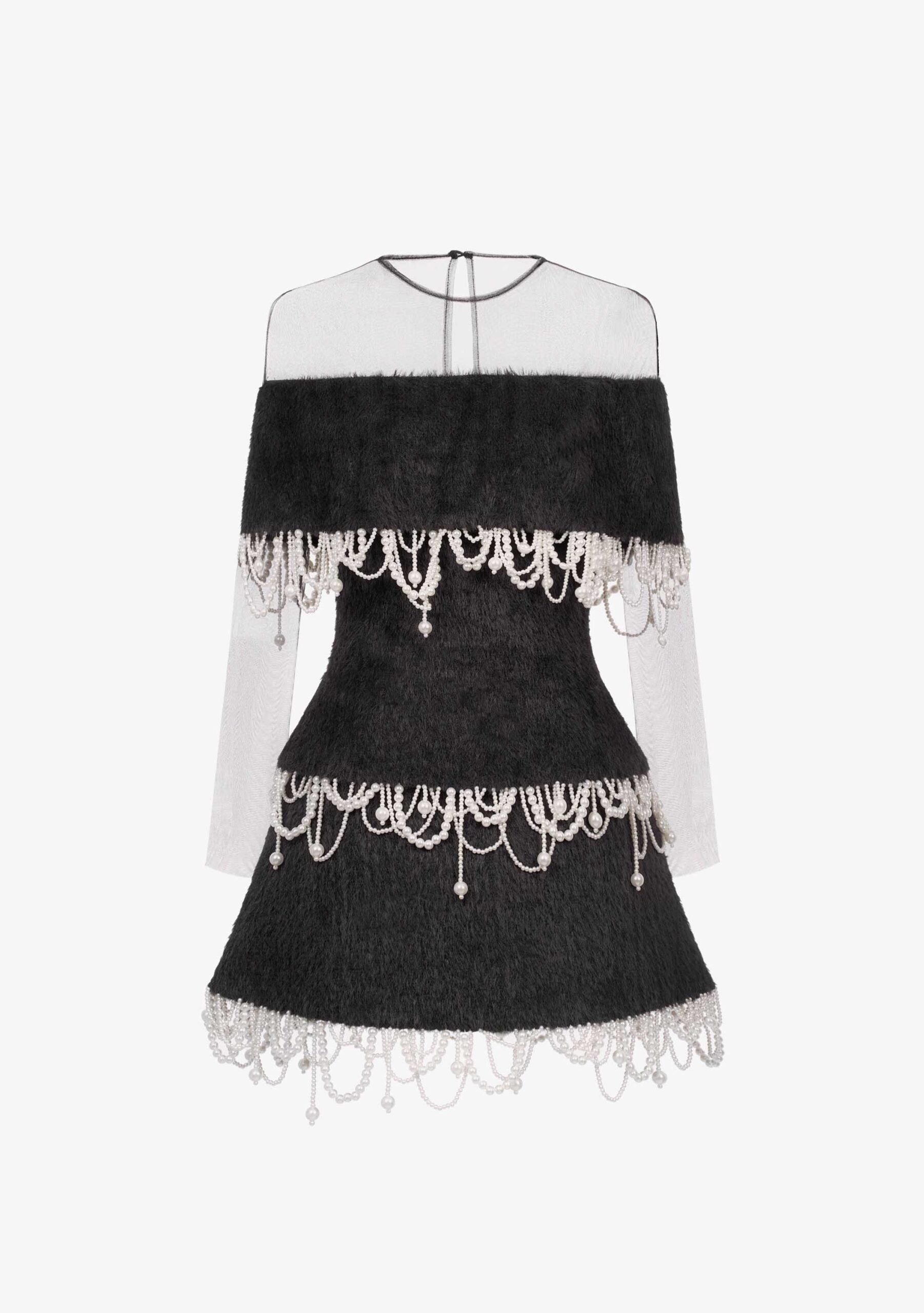 MUST HAVE Pearl fringe tiered mini dress