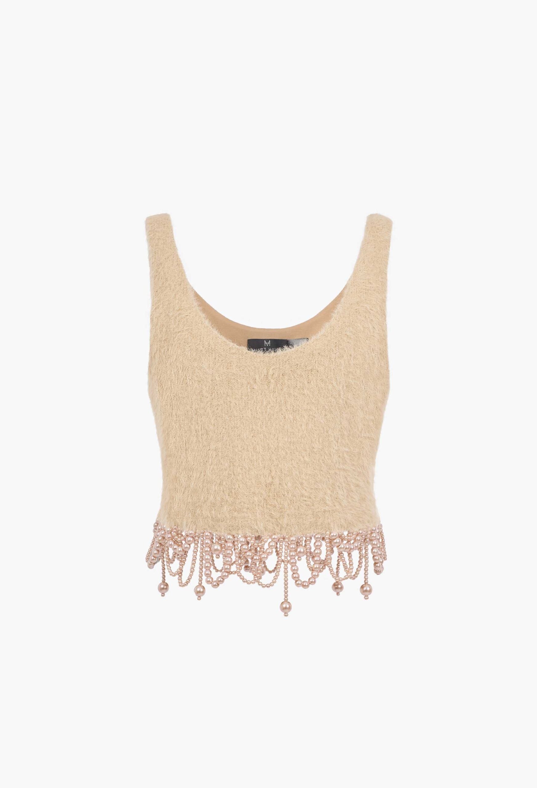MUST HAVE Pearl fringe nude beige set (Seperate)