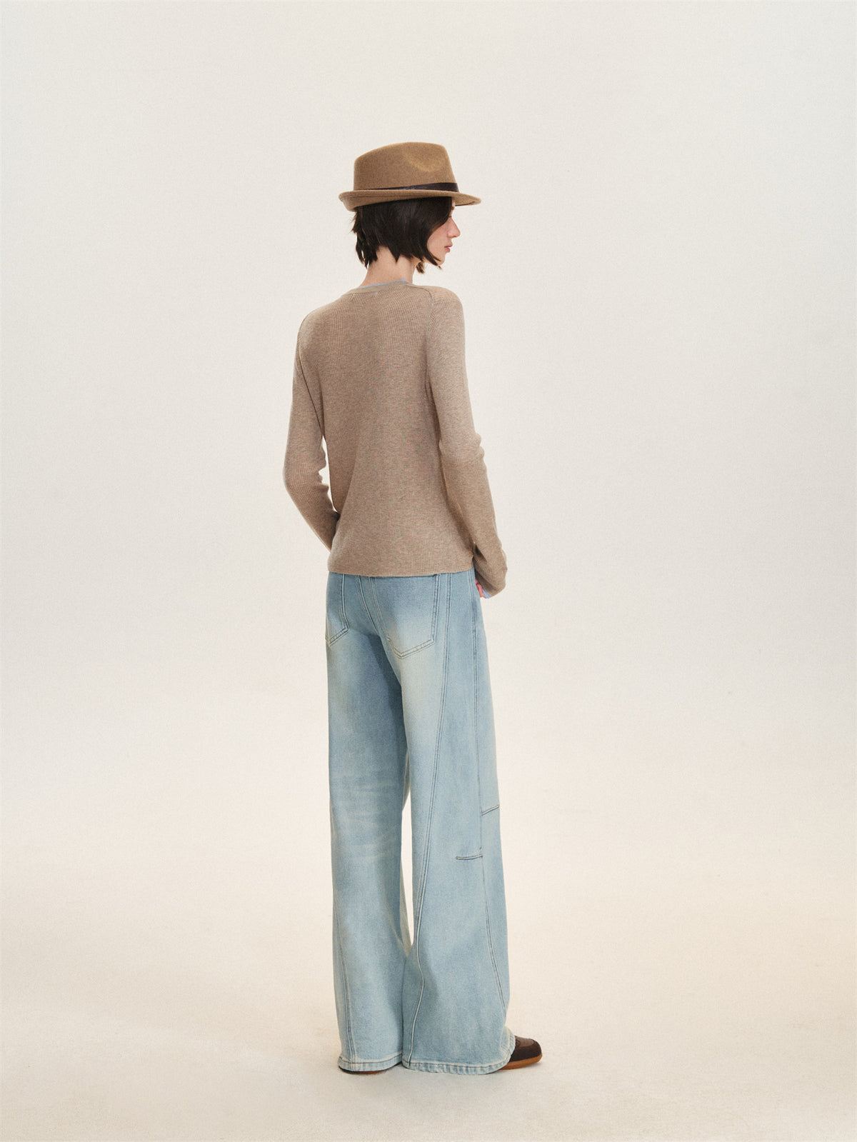 Asgony ASG26619 Faux-Layered Knit Cardigan