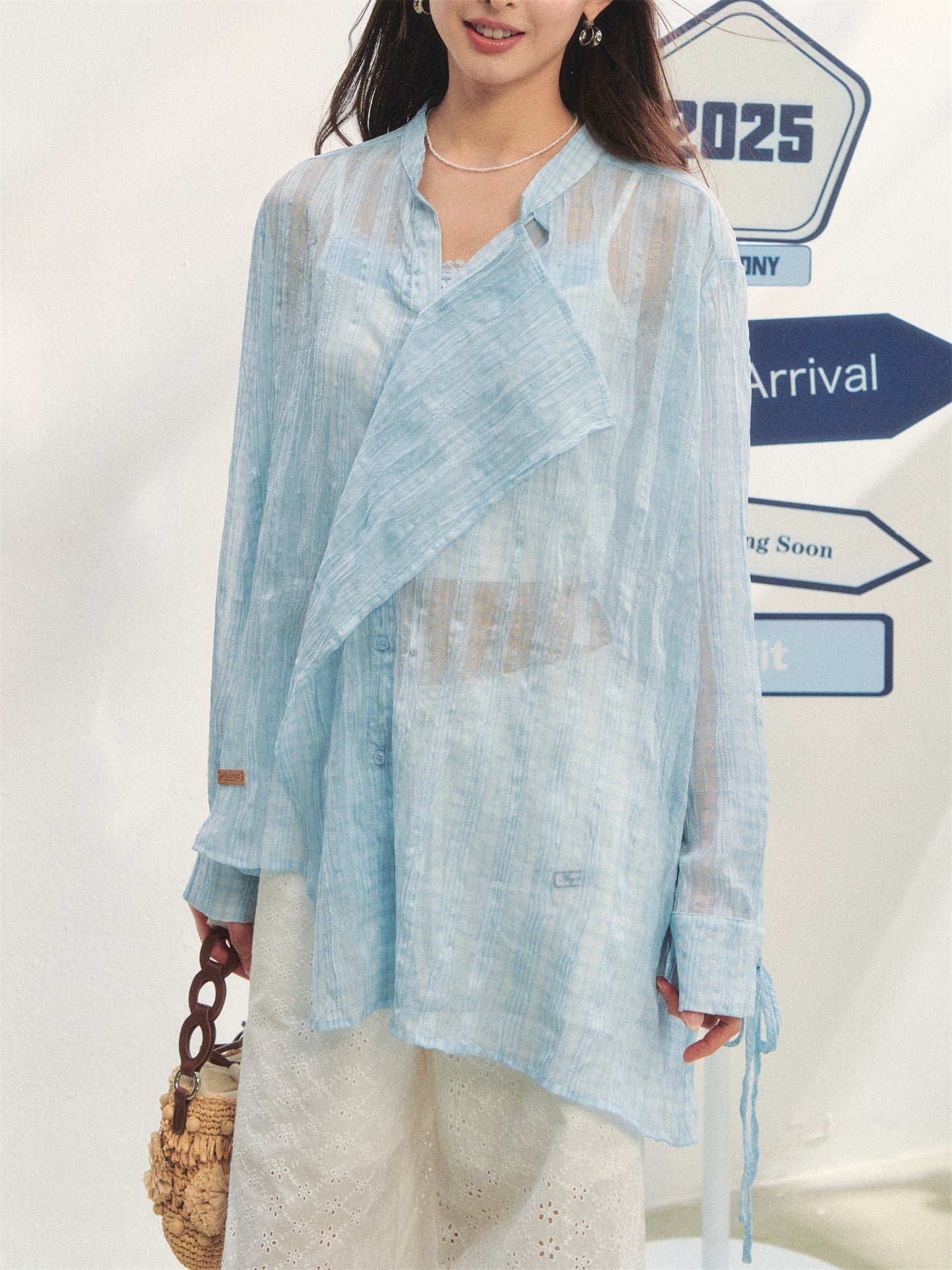 AsGony ASG25285 Irregular texture sunscreen shirt (2color)