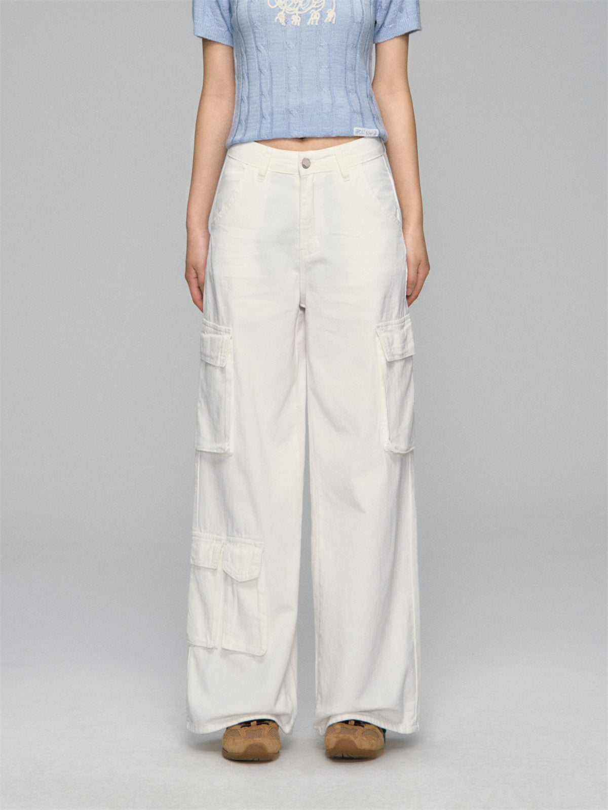 AsGony ASG25153 Wide leg workwear straight leg jeans (3color)