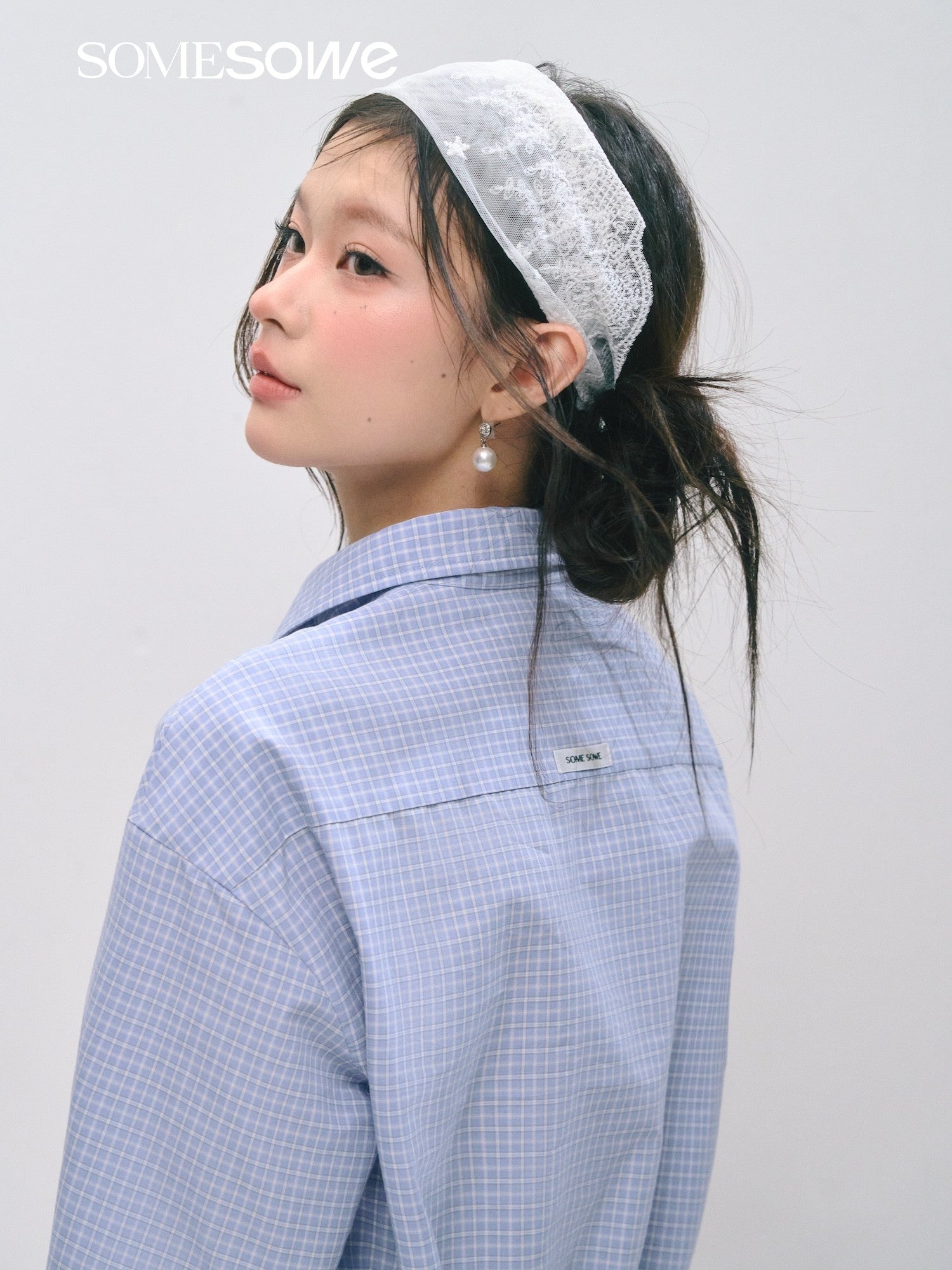 SOMESOWE S2509029&S2509030 Plaid ruffled silhouette short shirt + skirt