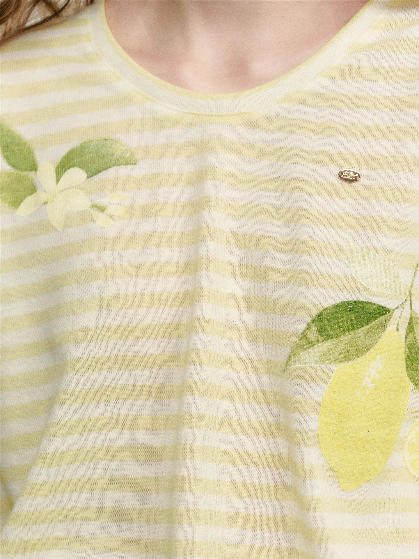 16DEWS 16D26126 Lazy loose striped long sleeved T-shirt