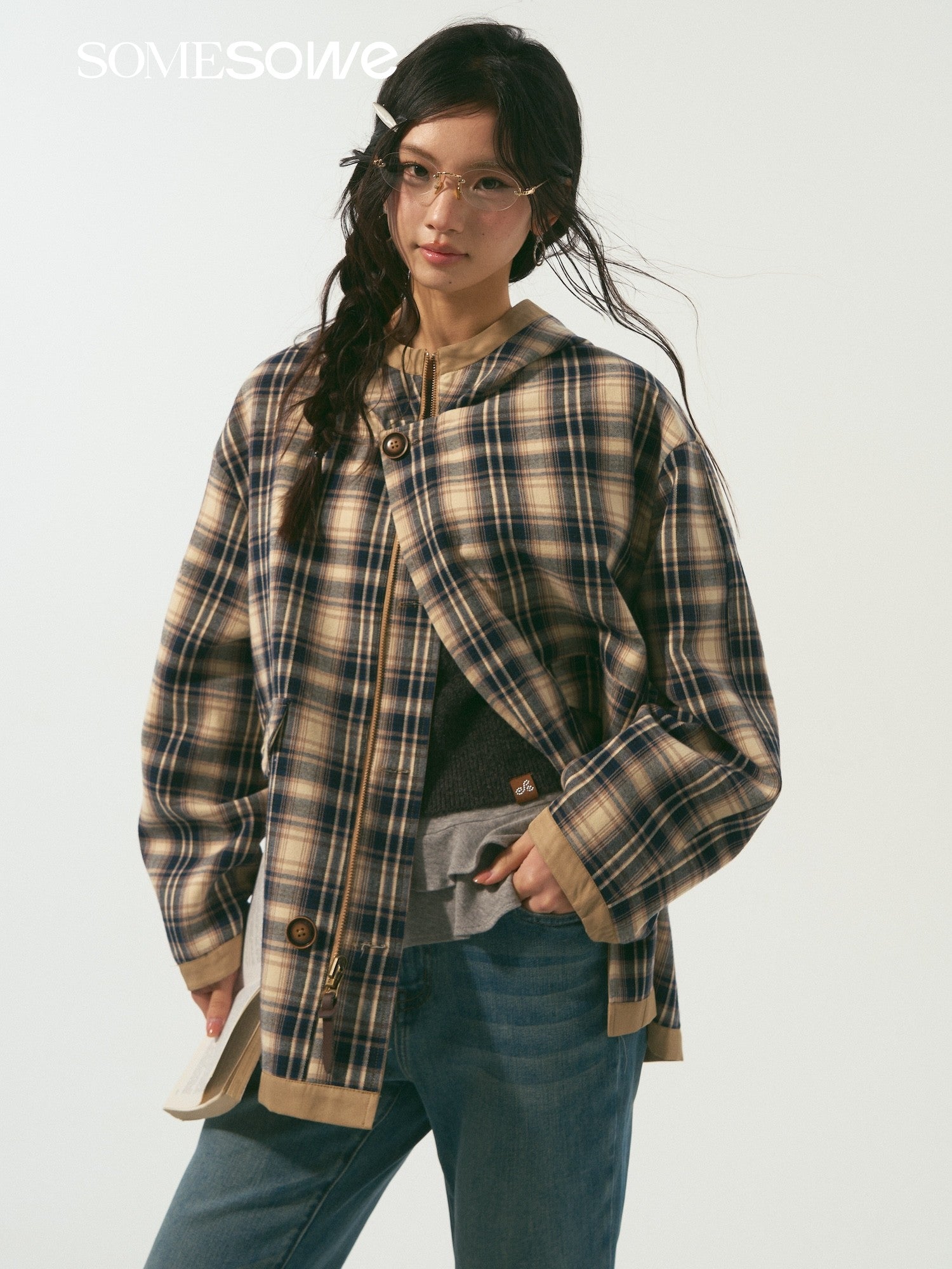 SOMESOWE S2508334 Double sided hooded jacket