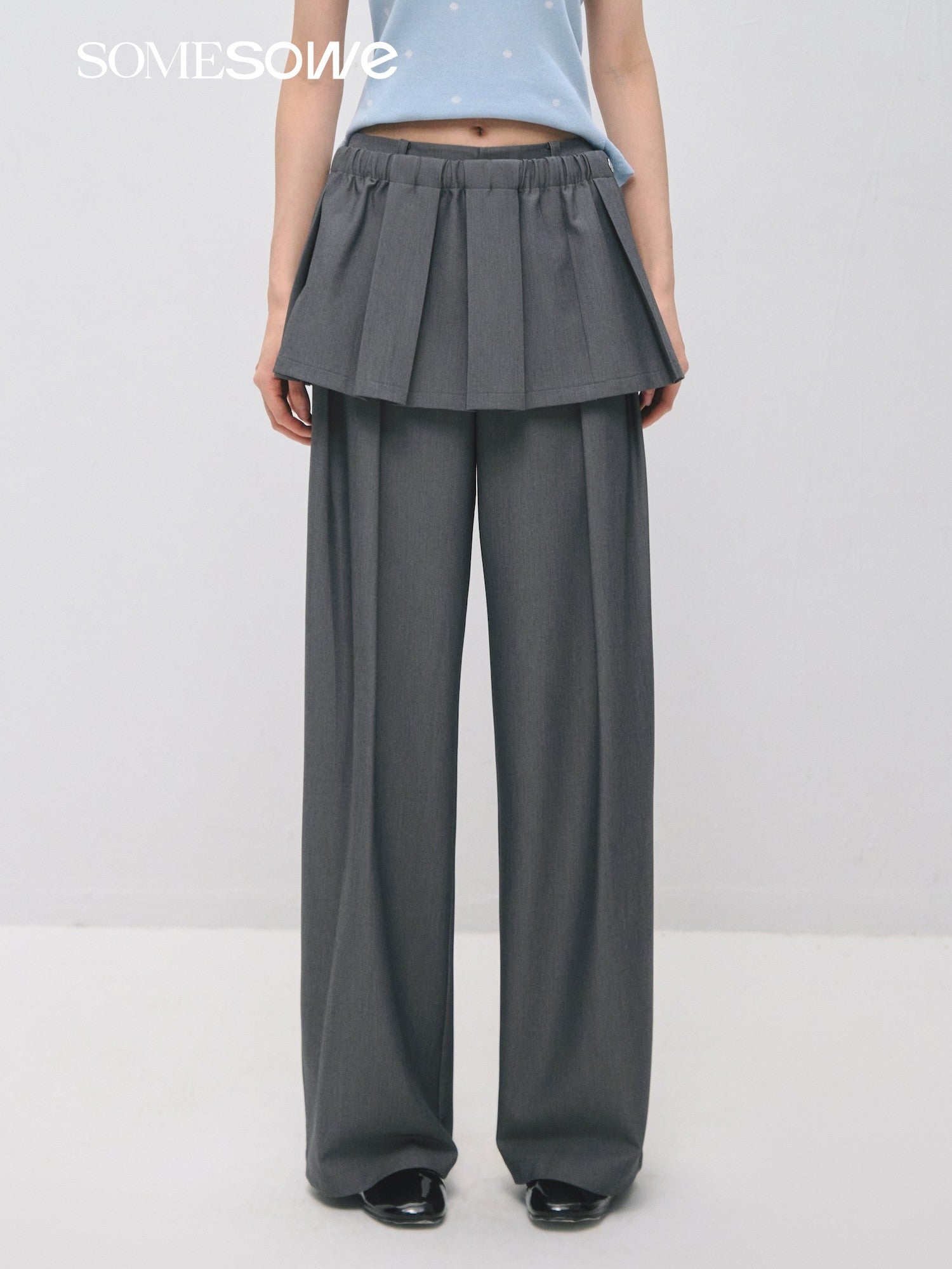 SOMESOWE S2609023 Removable suit pleated skirt pants