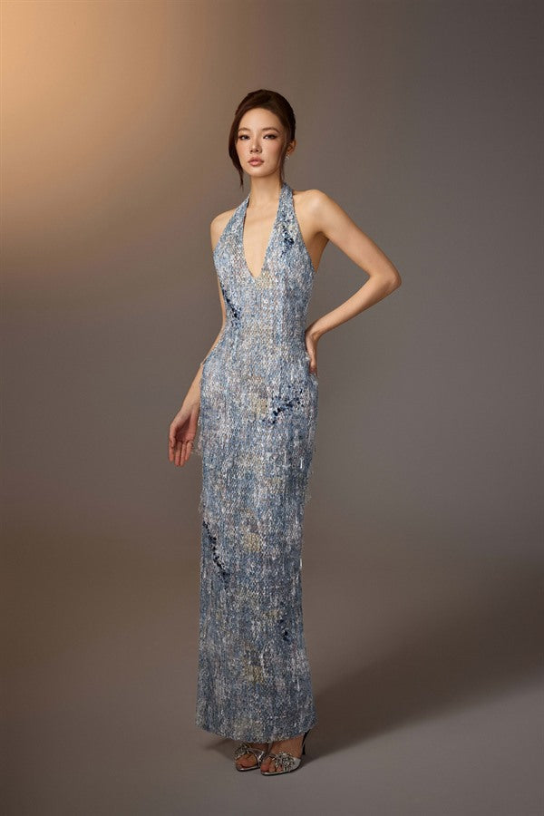KEIRA TONG Sea-crystal Maxi Dress