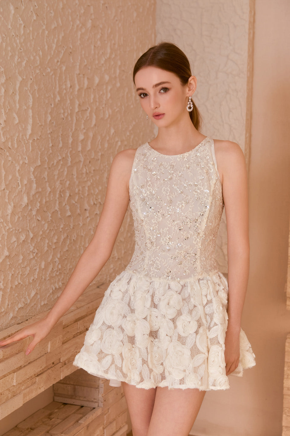 Wardrobes by chen 3D floral lace fluffy dress