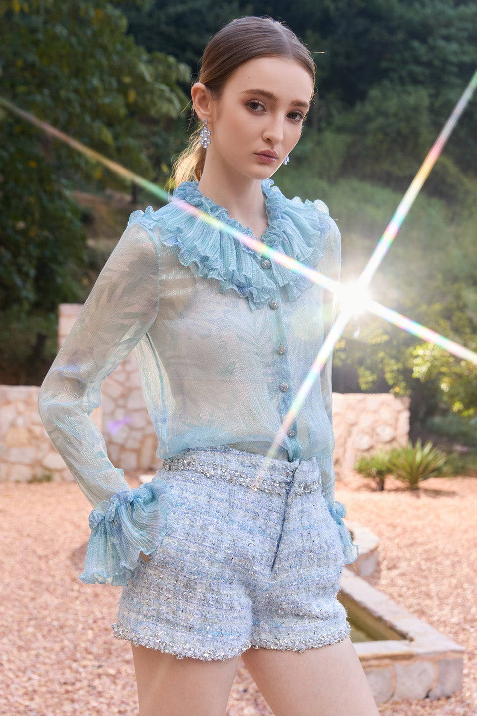 Wardrobes by chen Haze blue woven tweed set