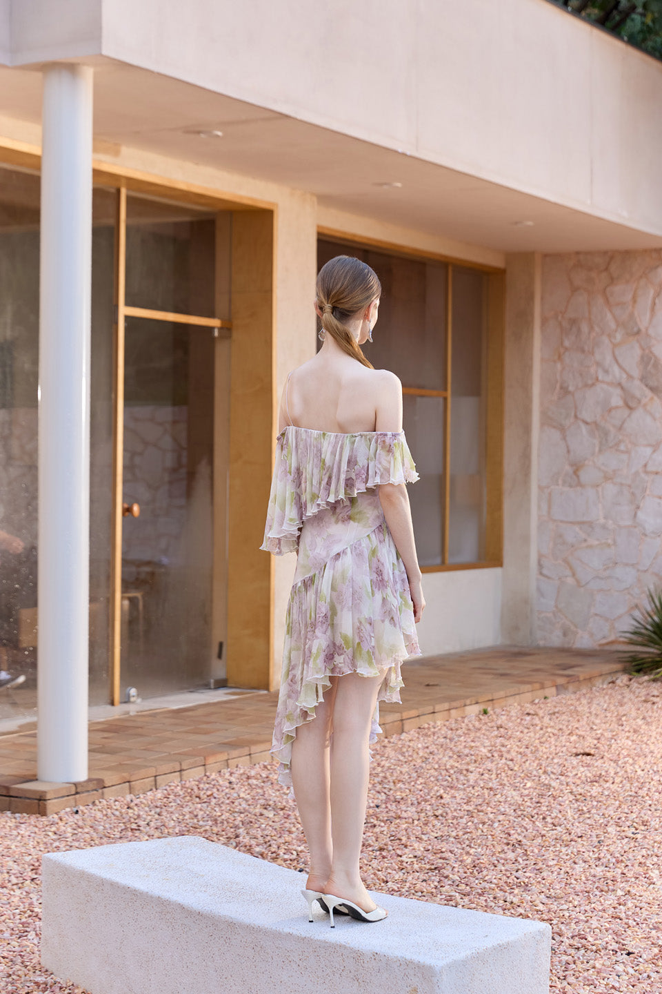 Wardrobes by chen Purple irregular handmade rose dress