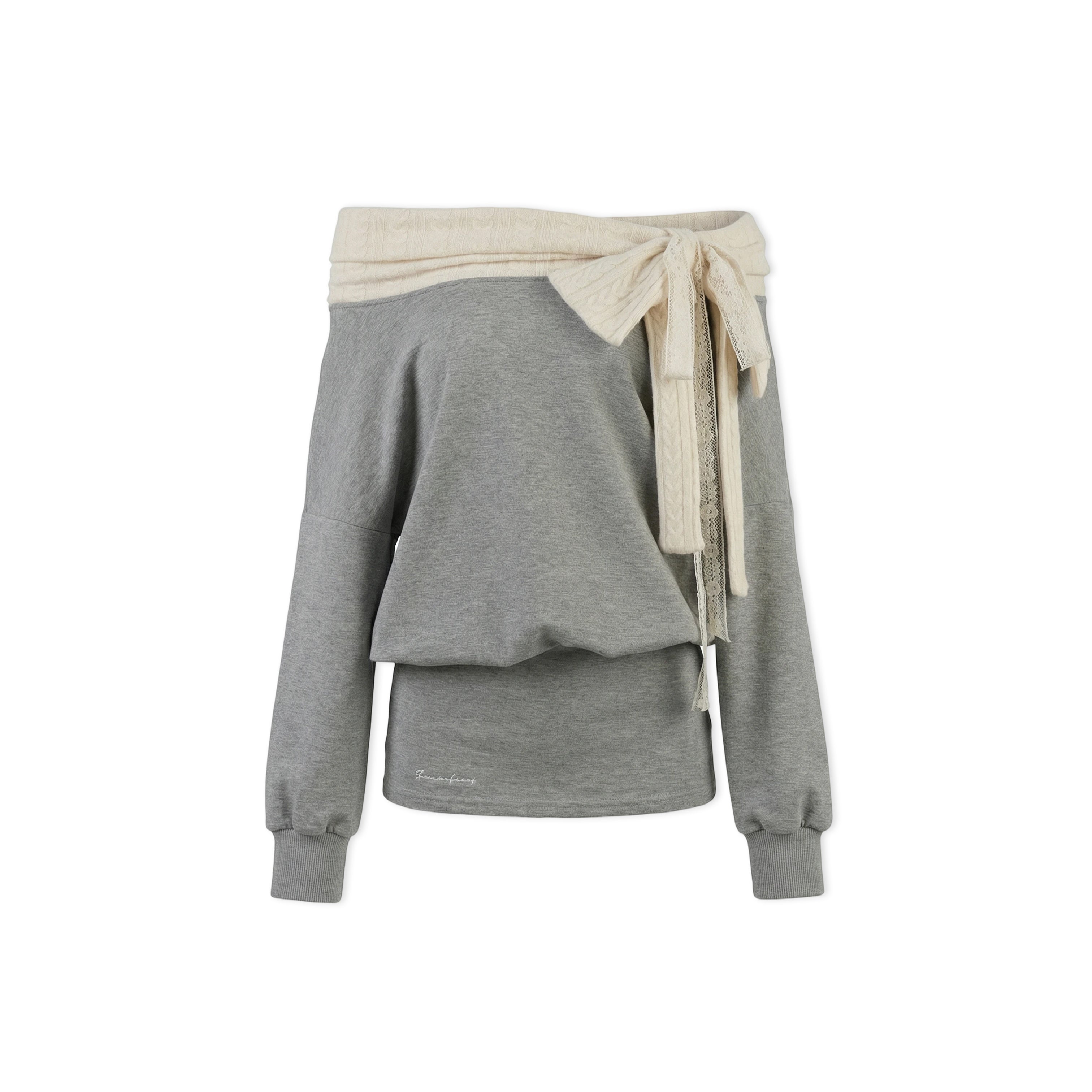 16DEWS 16D26052 Off shoulder bow waist bodycon dress