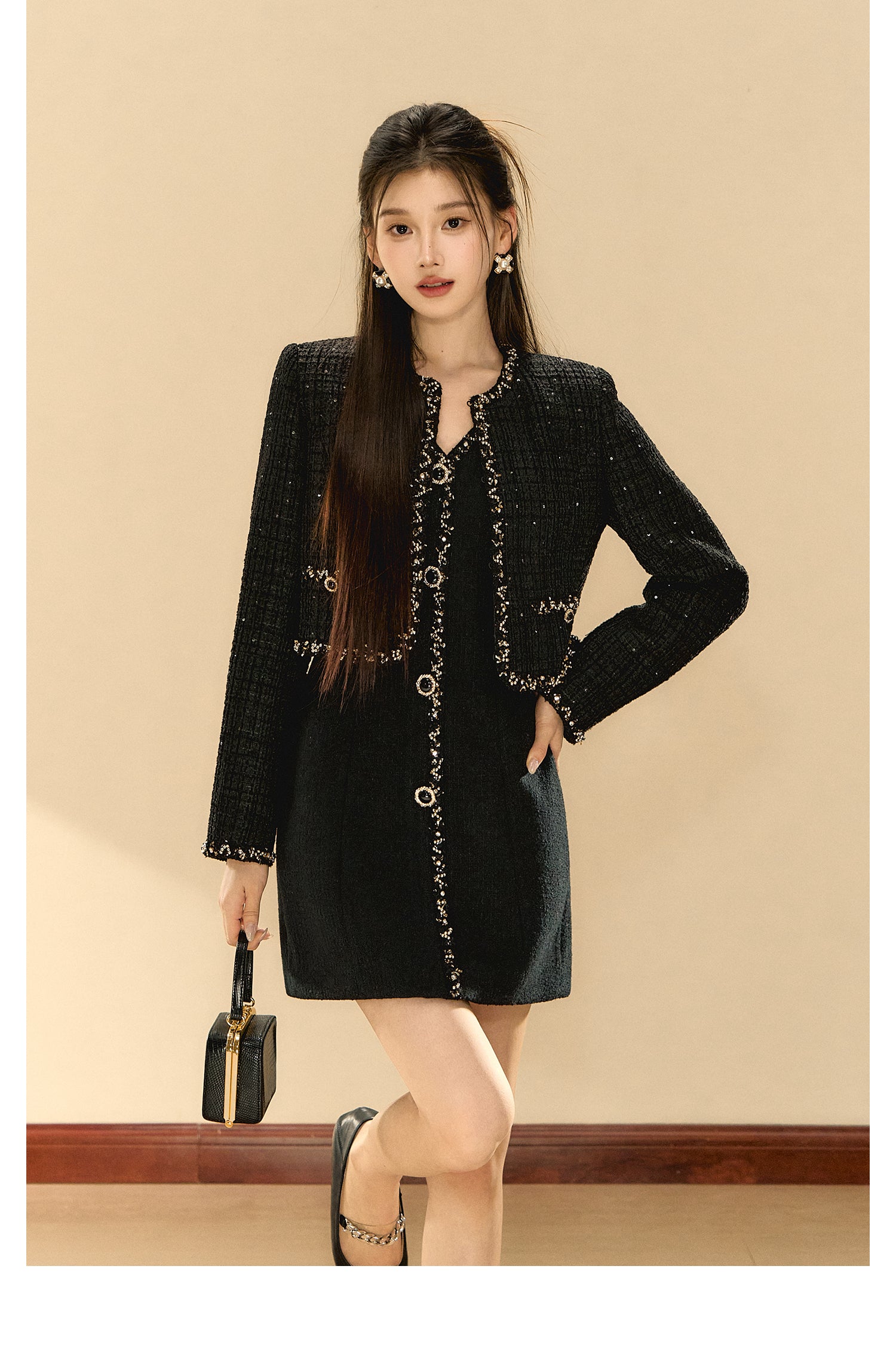 OShea Black breasted dress + jacket set (seperate)