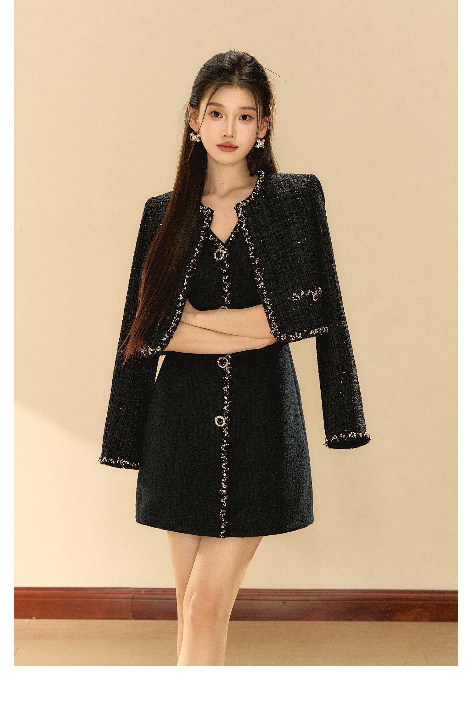 OShea Black breasted dress + jacket set (seperate)