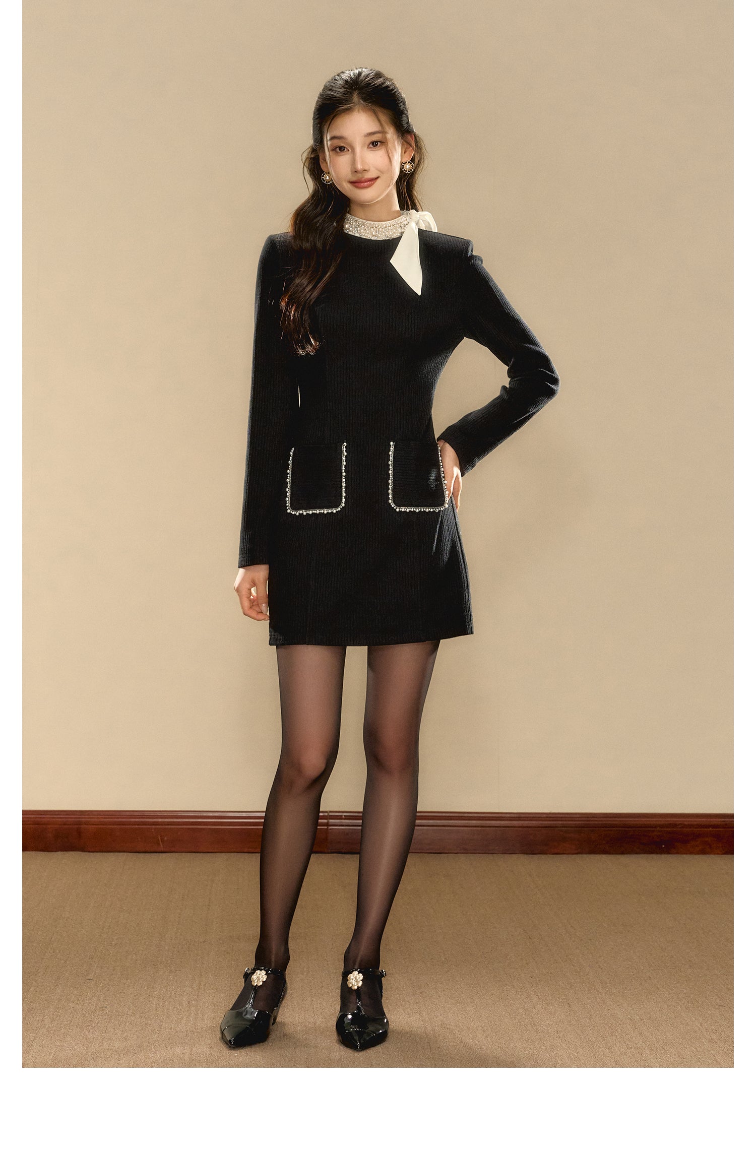 OShea 4D01L1027 Contrast Tweed Mini Dress
