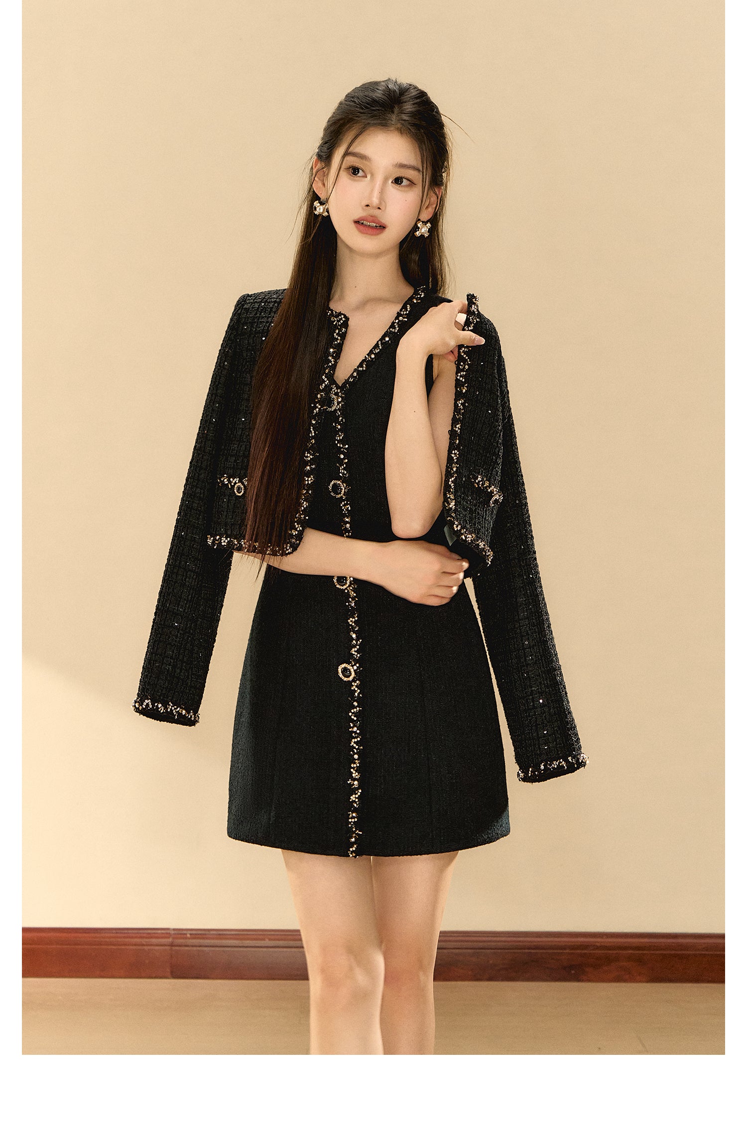 OShea Black breasted dress + jacket set (seperate)
