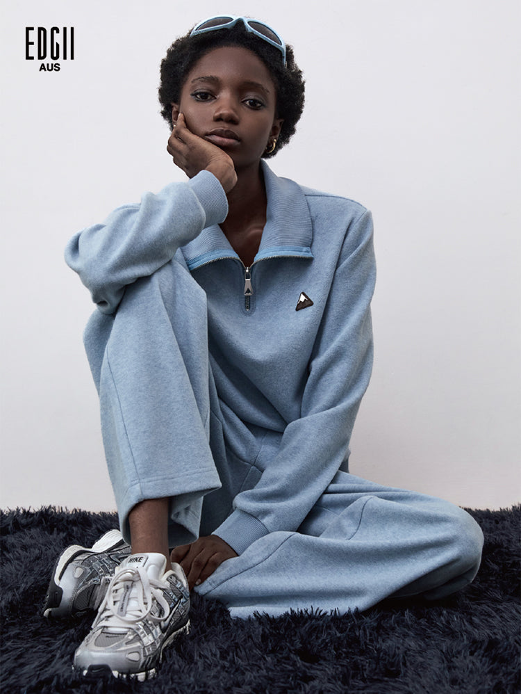 EDGII ED50AW16002&ED50AW16006 Half zip hoodie + sweatpants set