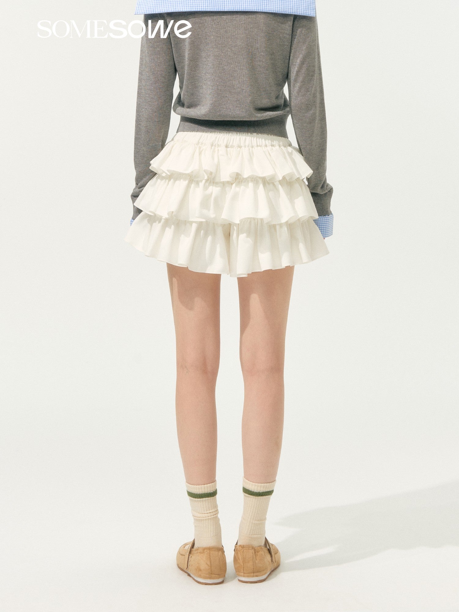 SOMESOWE S2508183 Ballet style multi-layer pleated skirt pants