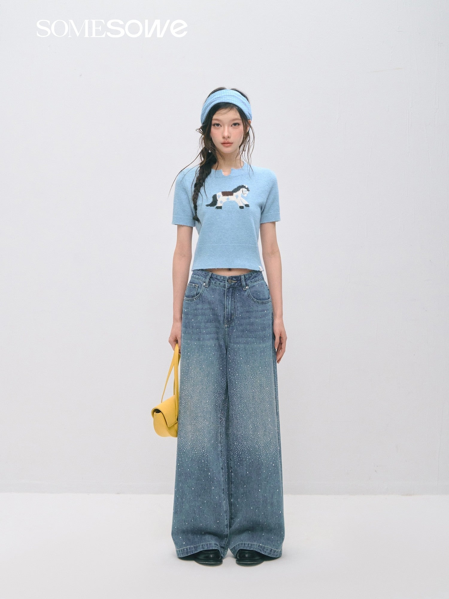 SOMESOWE S2509022 Retro straight tube sparkling jeans