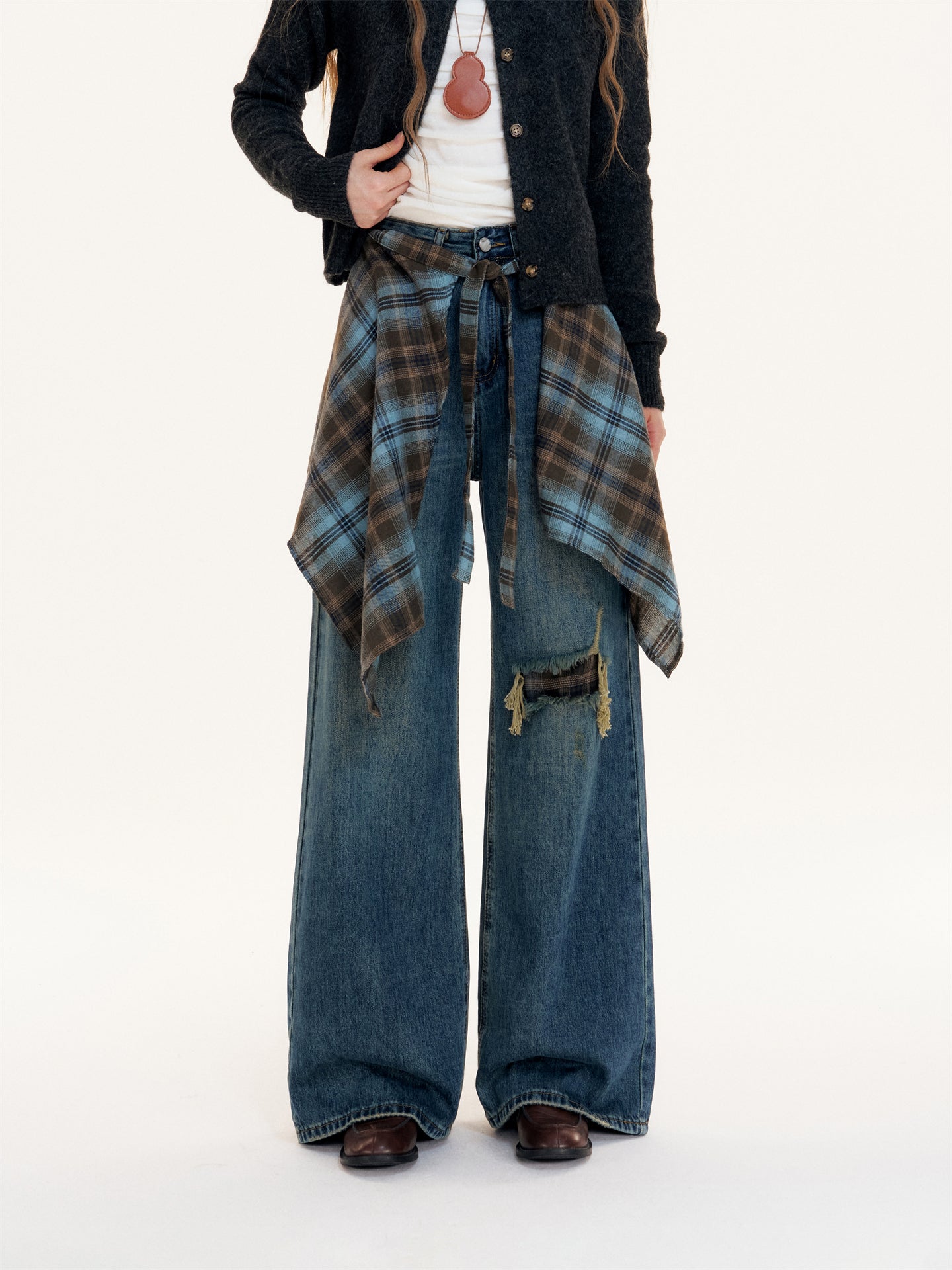 16DEWS 16D25391 High waisted loose jeans