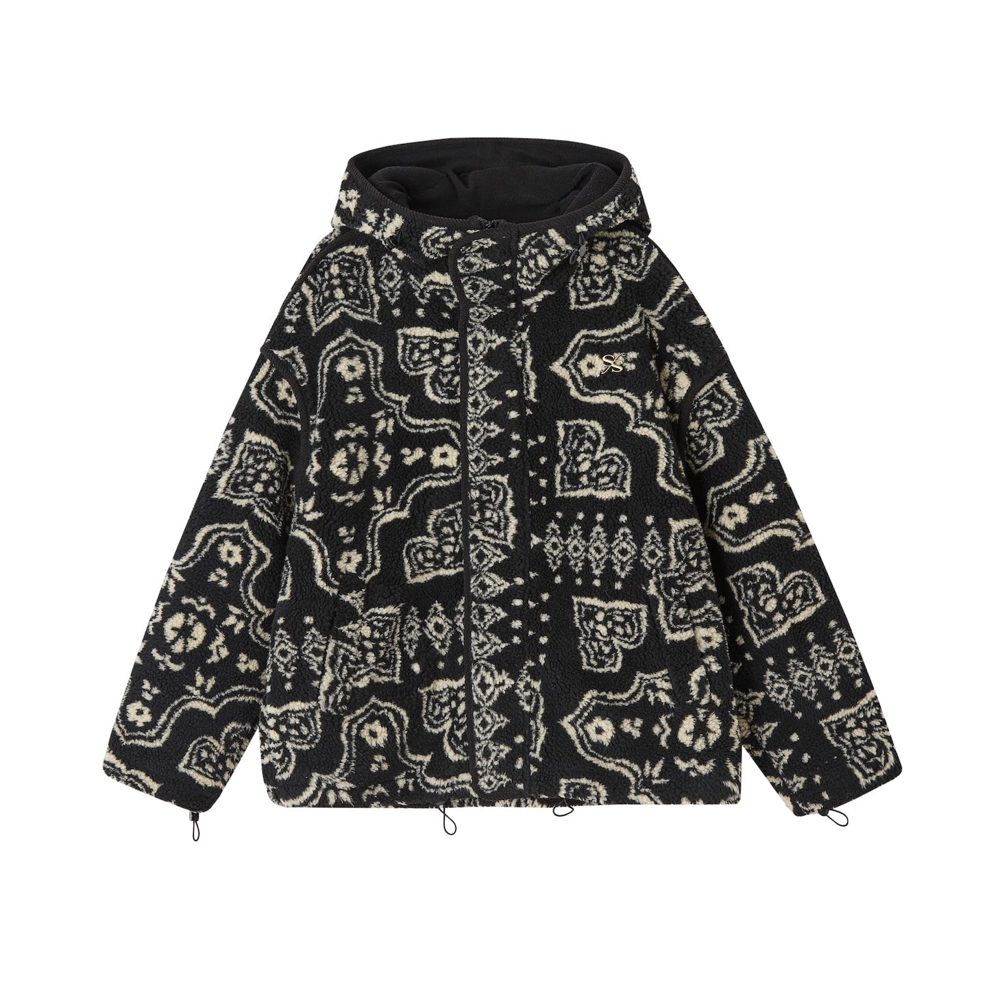 SOMESOWE S2508256 Jacquard fleece hooded casual jacket