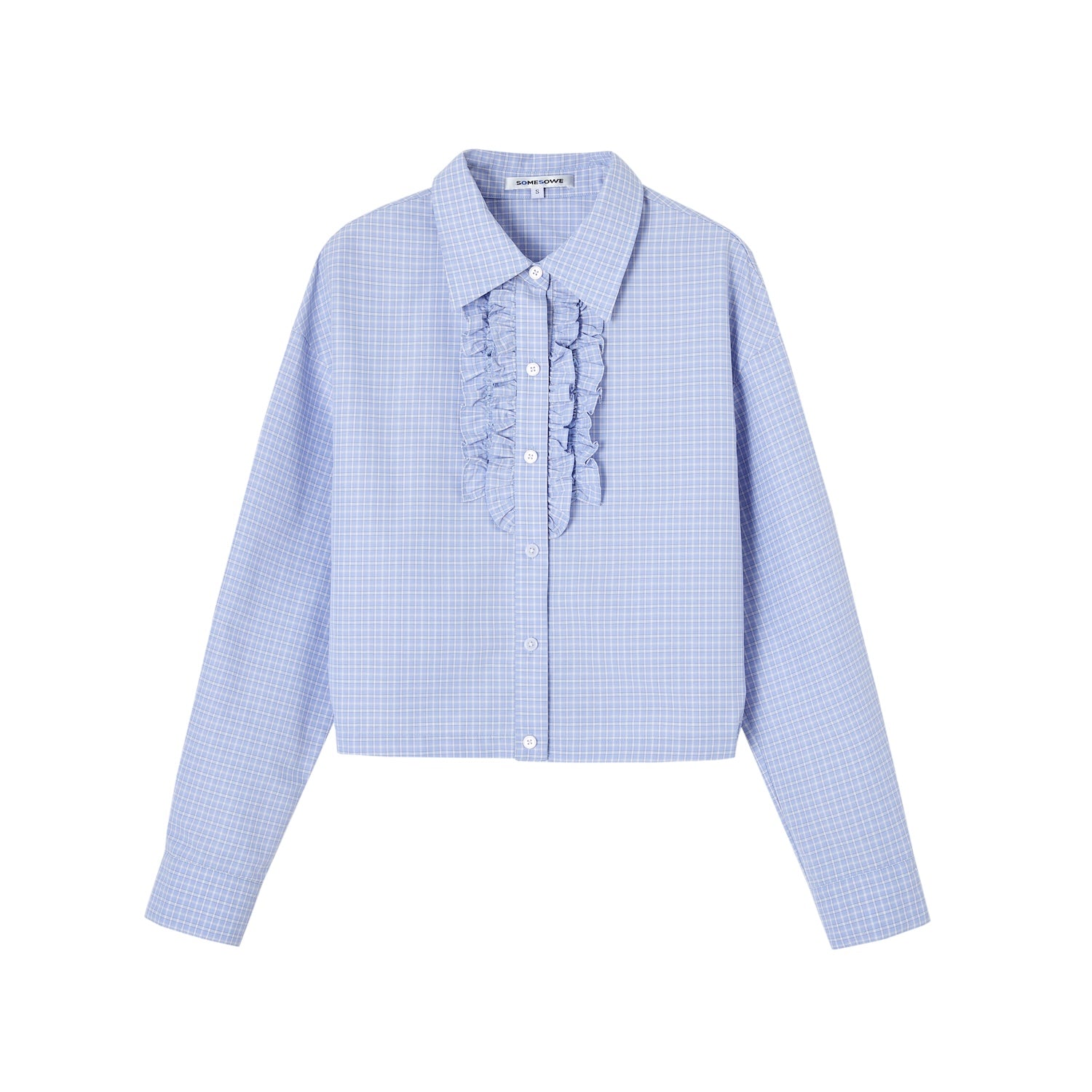 SOMESOWE S2509029&S2509030 Plaid ruffled silhouette short shirt + skirt