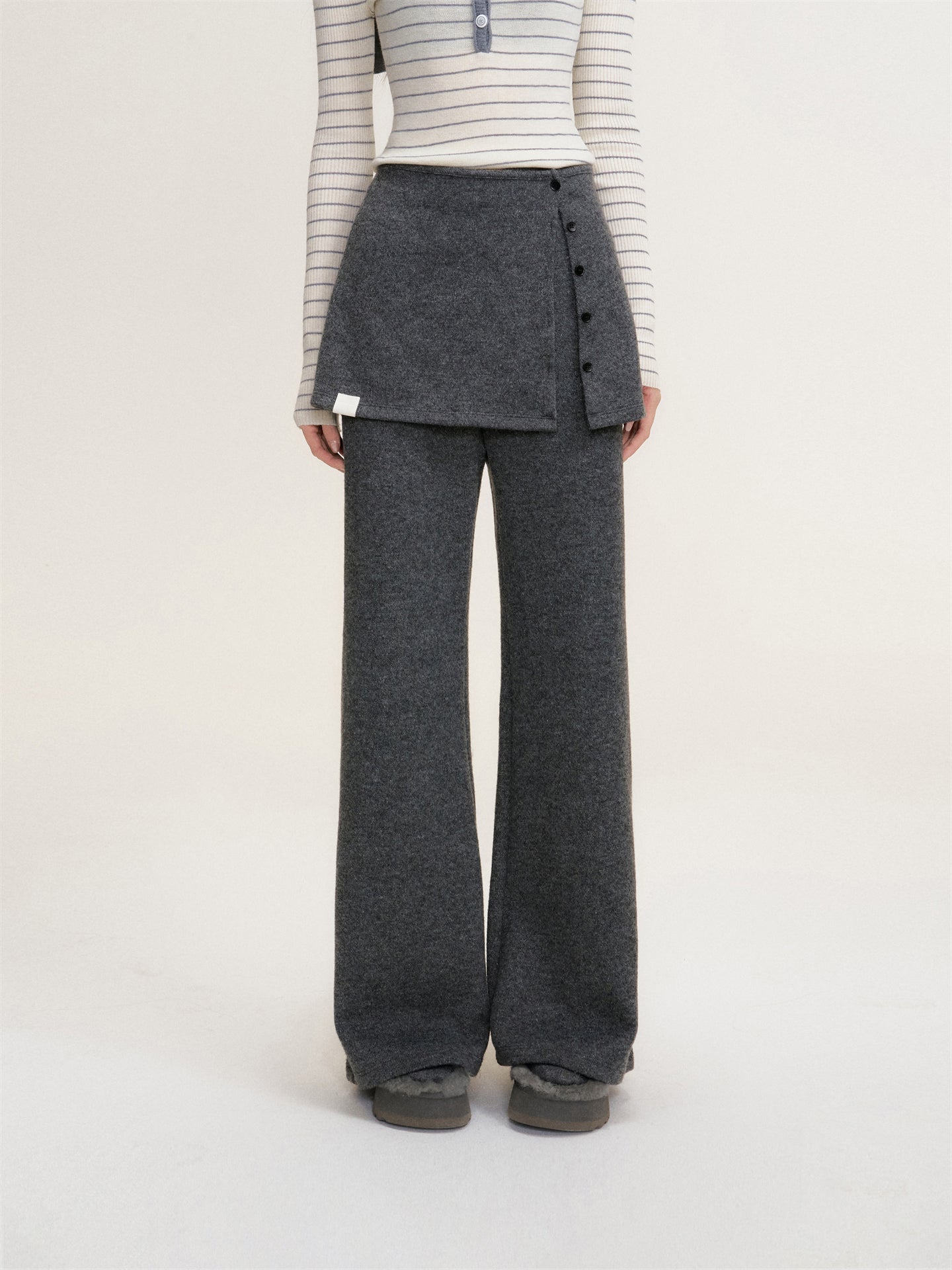16DEWS 16D25450 High waisted wool casual pants