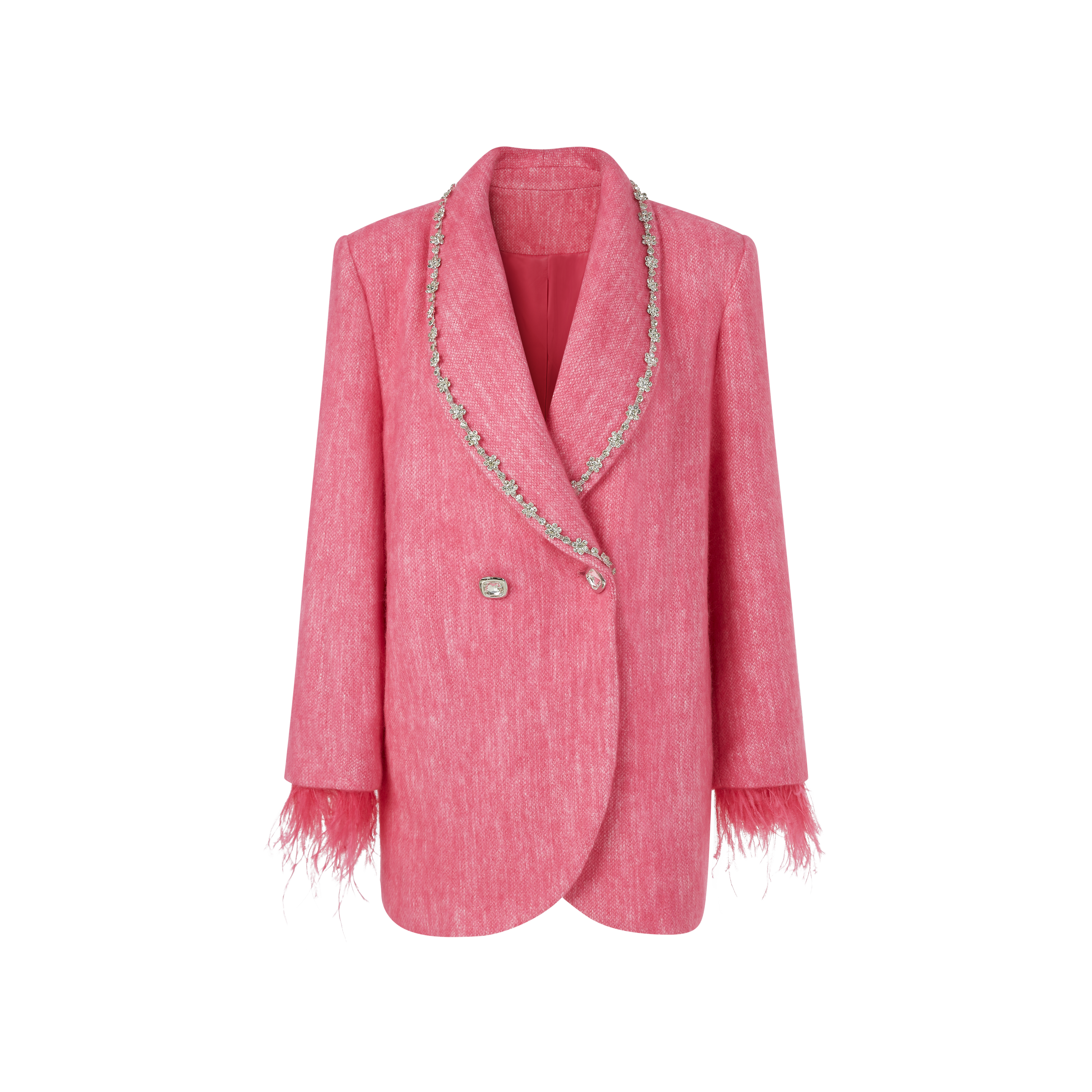 Lafreedom Feather Collar Oversize Coat(2color)