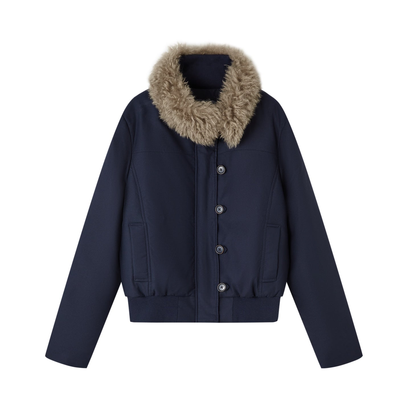 SOMESOWE S2508265 Detachable fur collar slim down jacket
