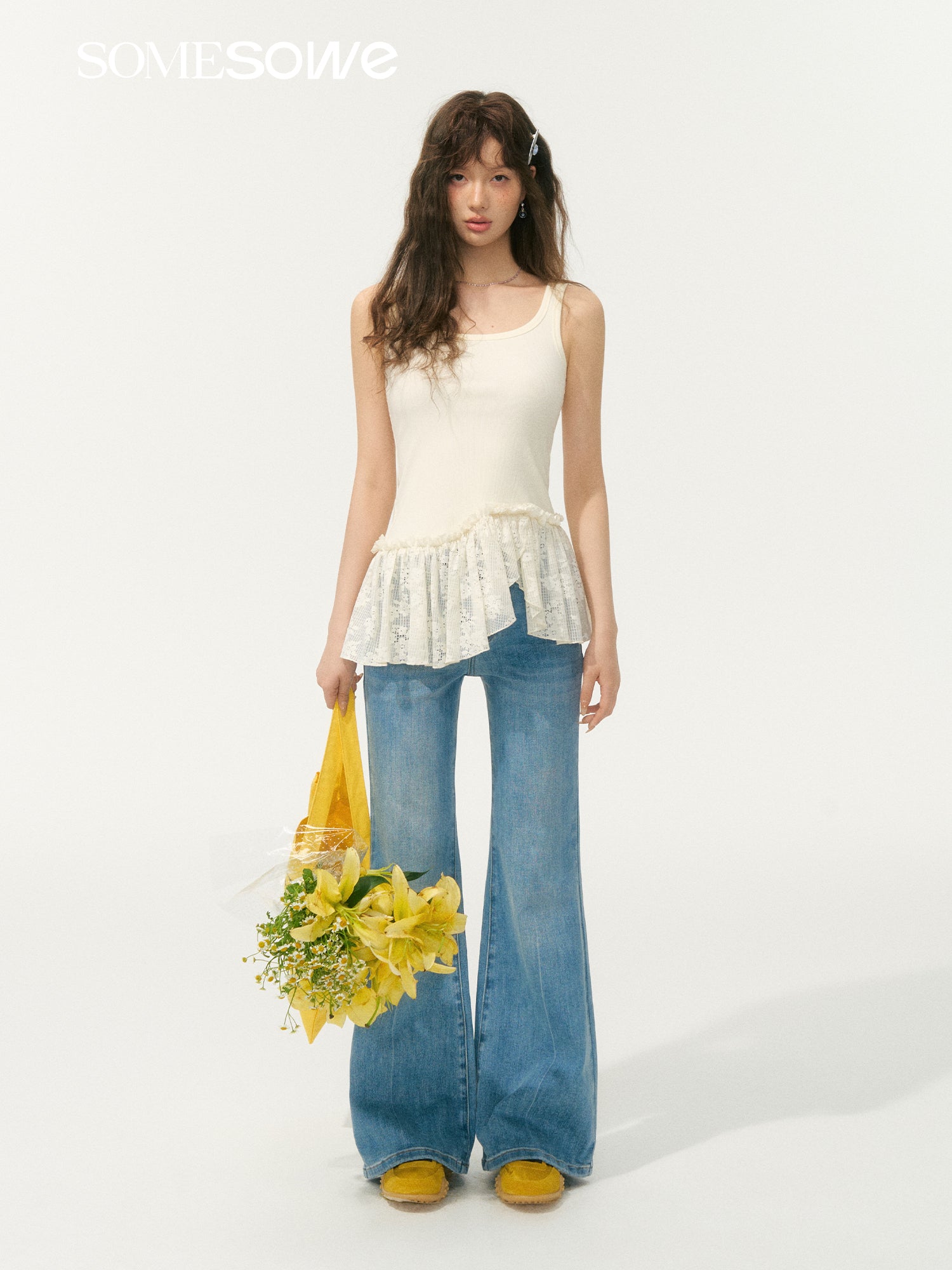 SOMESOWE S2508056 Irregular splicing short vest