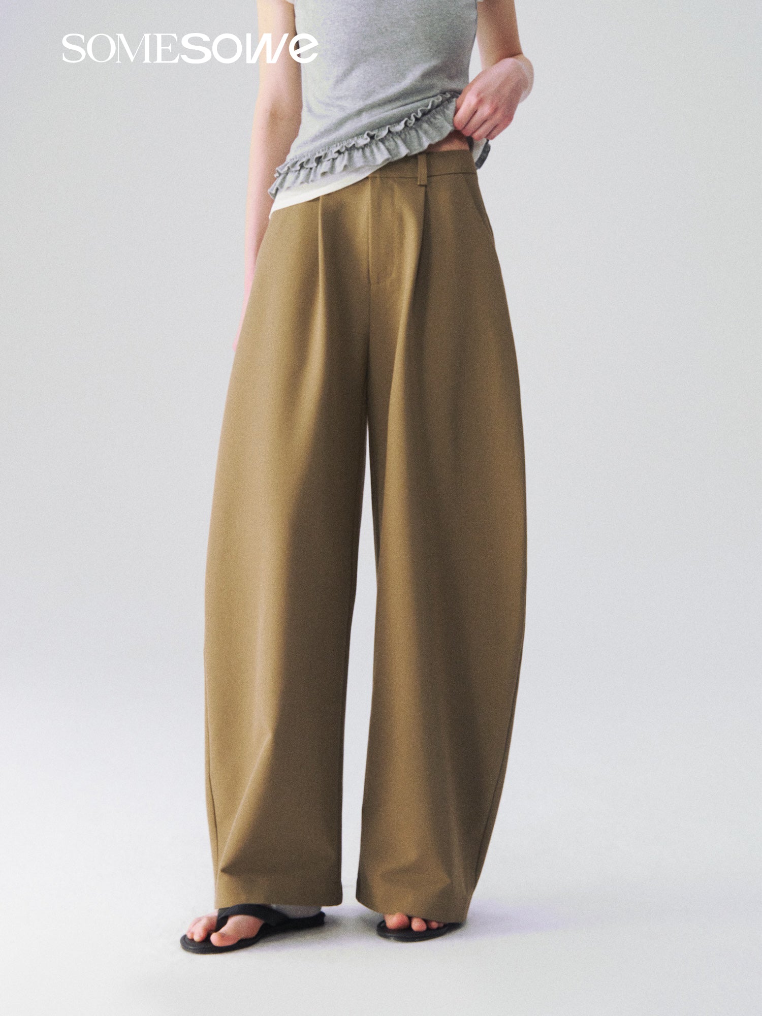 SOMESOWE S2609101 Loose casual versatile curved knife pants