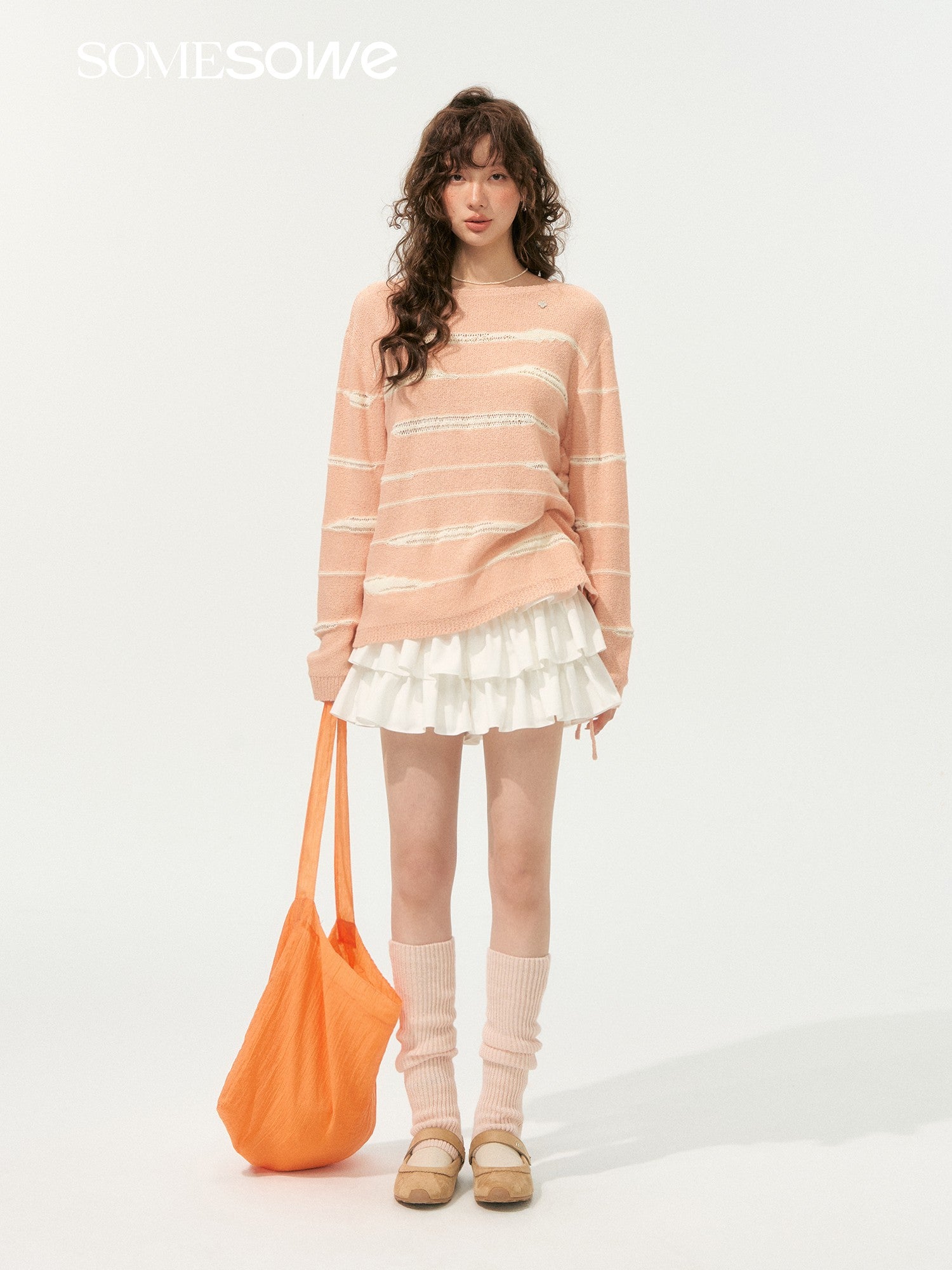 SOMESOWE S2508187 Irregular striped sweater