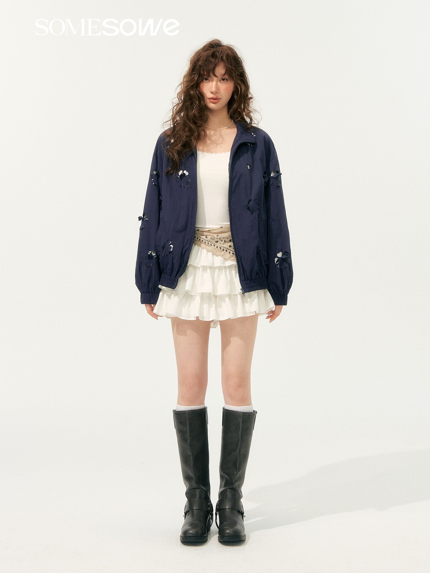 SOMESOWE S2508193 Heavy industry hollow flower jacket