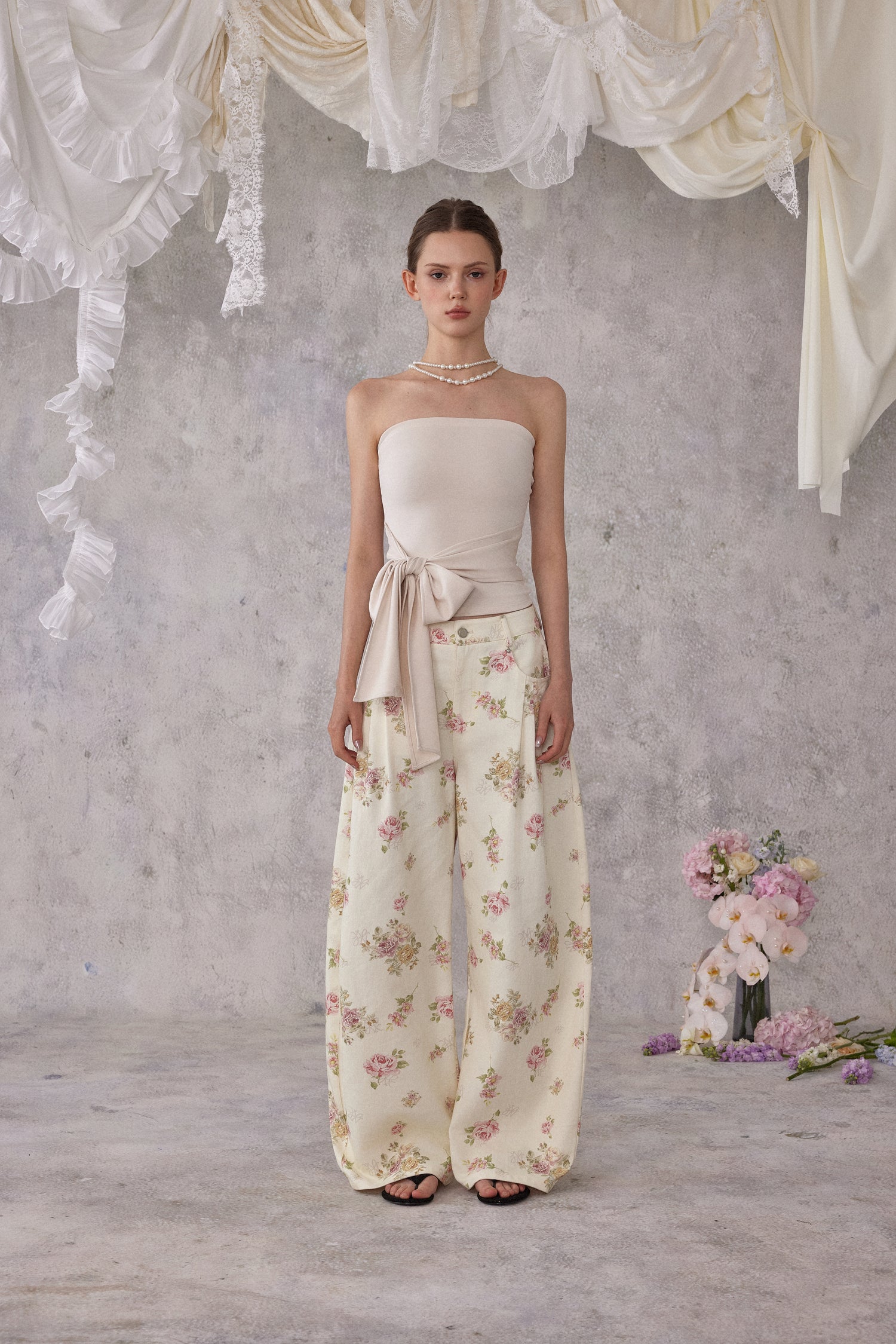 NOMEANSNO N171 Strapless tie up top (2color)