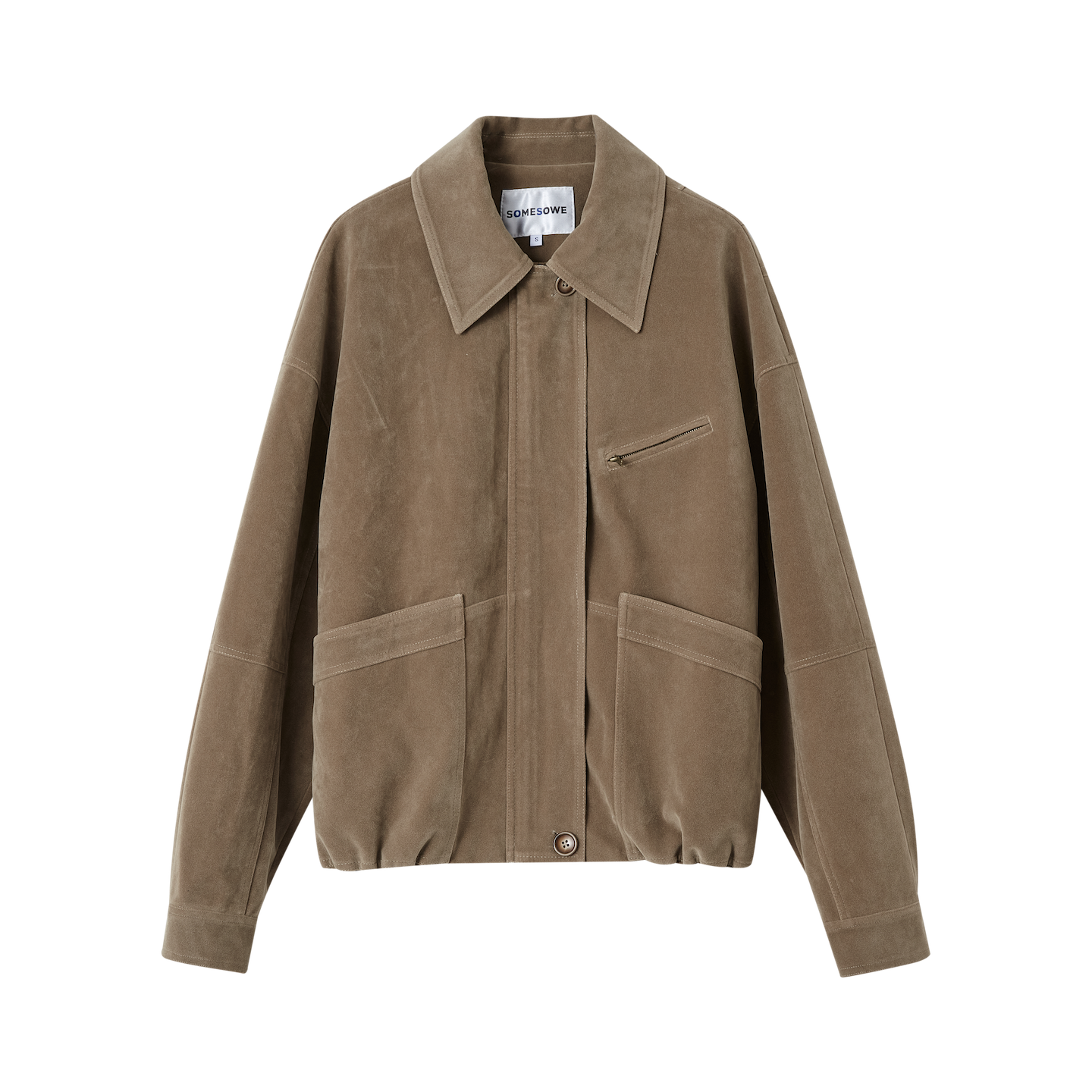 SOMESOWE S2508244 Flip collar velvet matte suede silhouette jacket