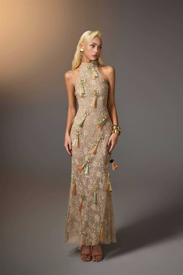 KEIRA TONG Tassel Embroidered Dress
