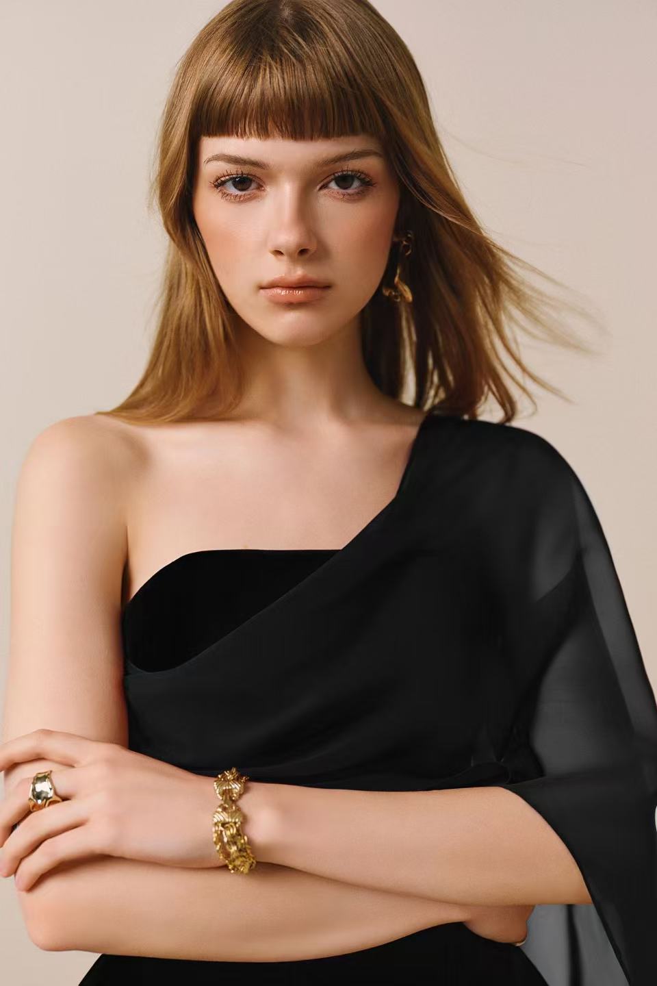 CICI SCARLOTTE Velvet Midi Dress with Sheer Overlay (2color)