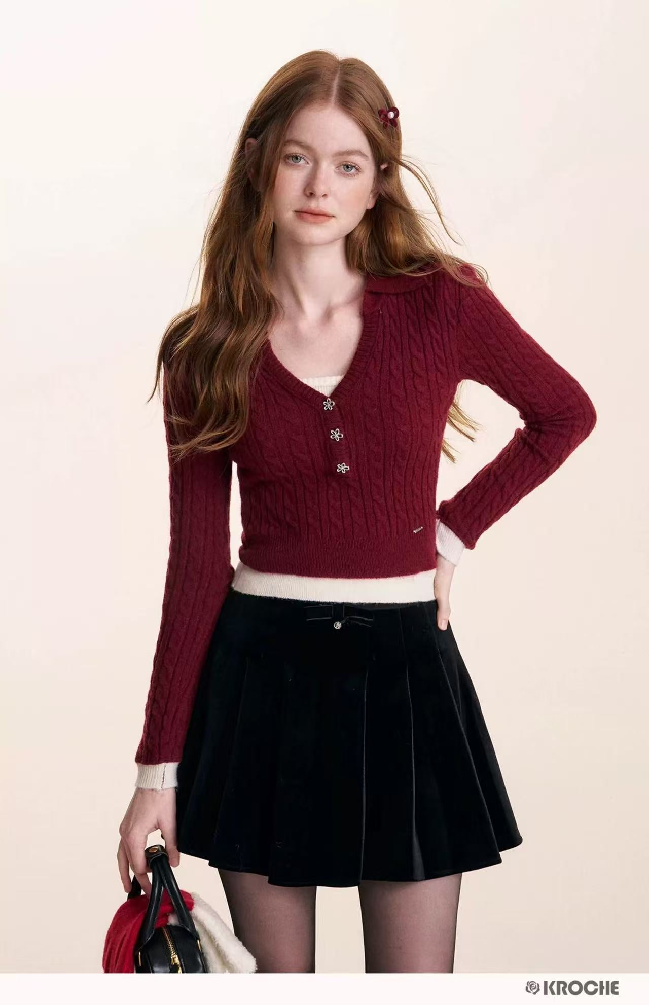 Kroche Black velvet skirt