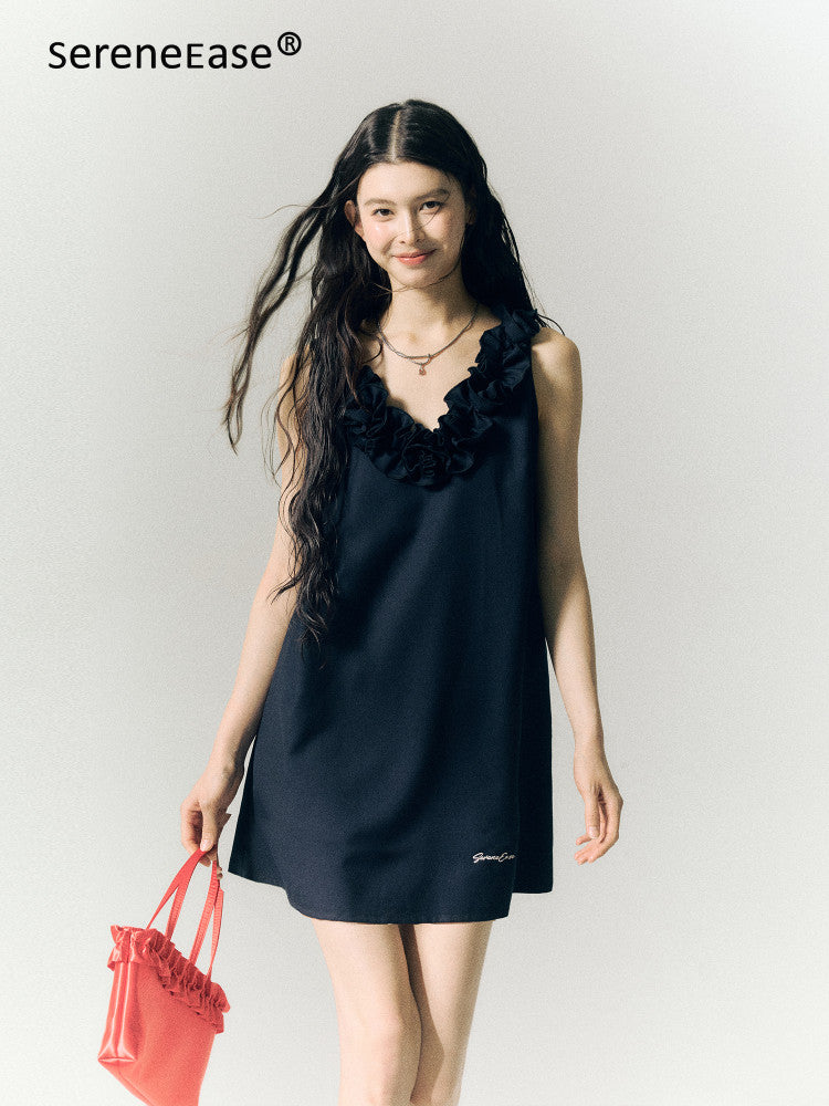 Serene Ease French Twisted Rose Sleeveless Dress