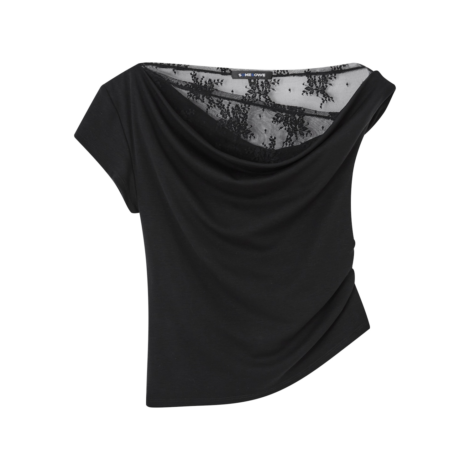 SOMESOWE S2508090 One shoulder swing collar top