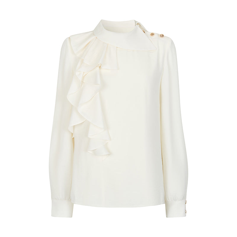 OShea Texture ruffled shirt