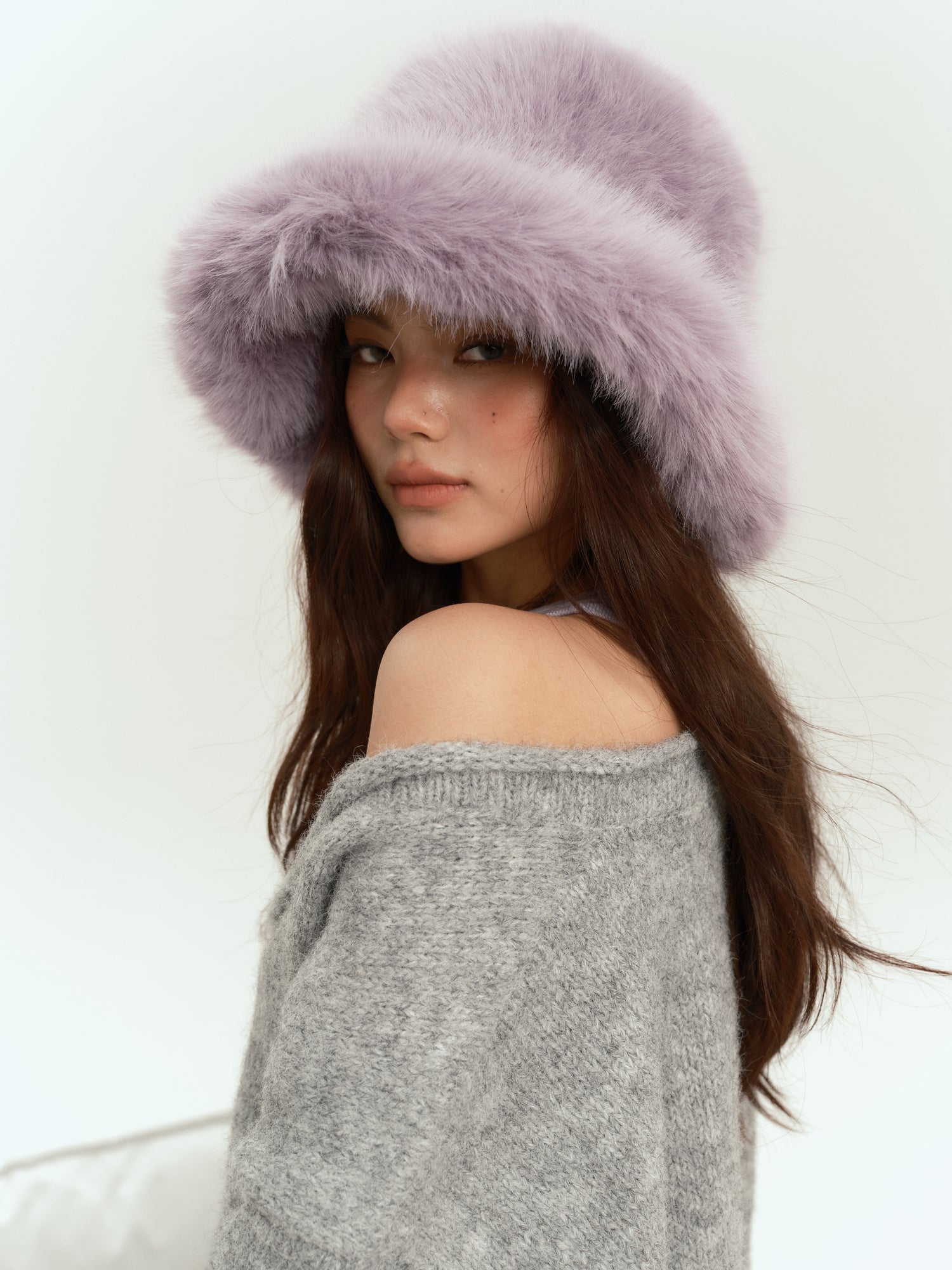f1os Grey V-neck Oversize Sweater