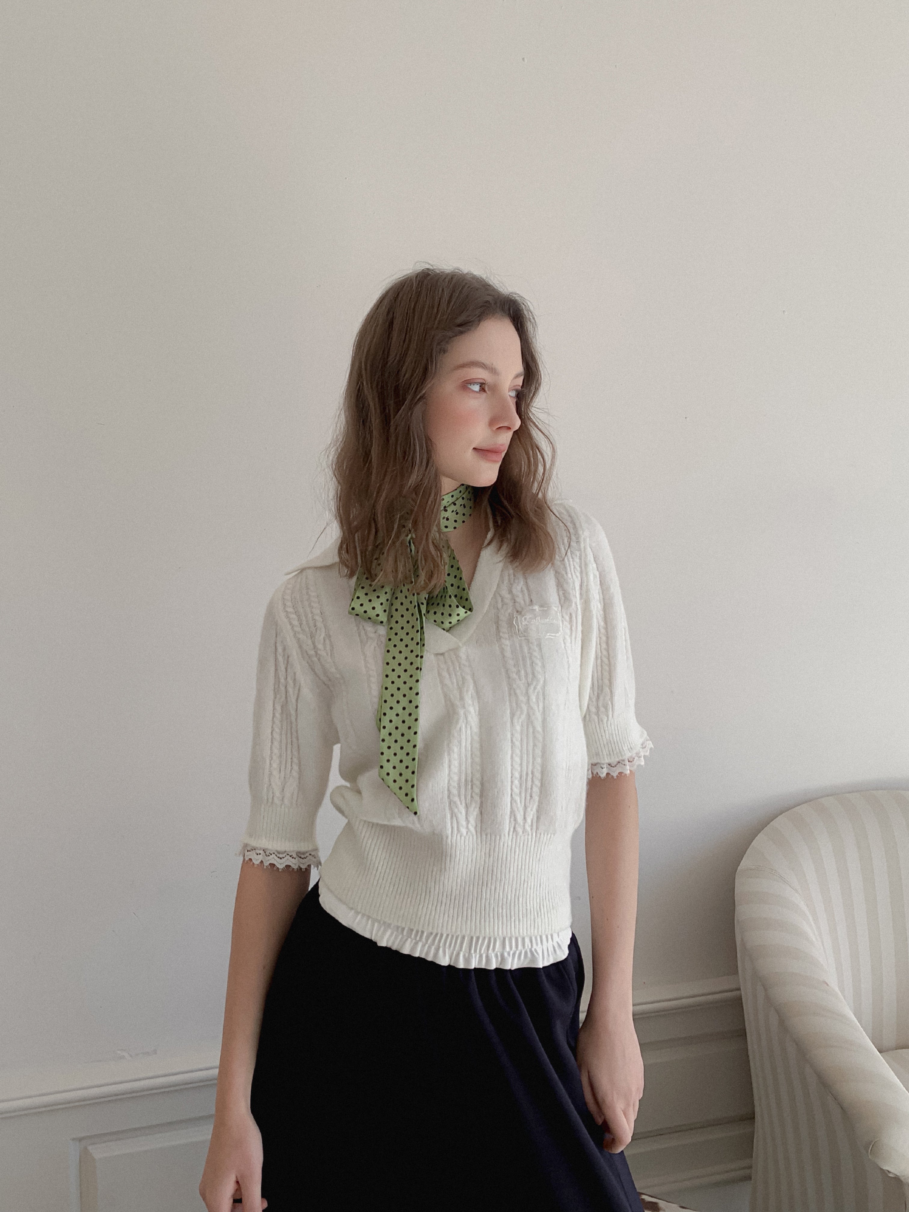 Lafreedom LAF350124 Polo collar knitted top
