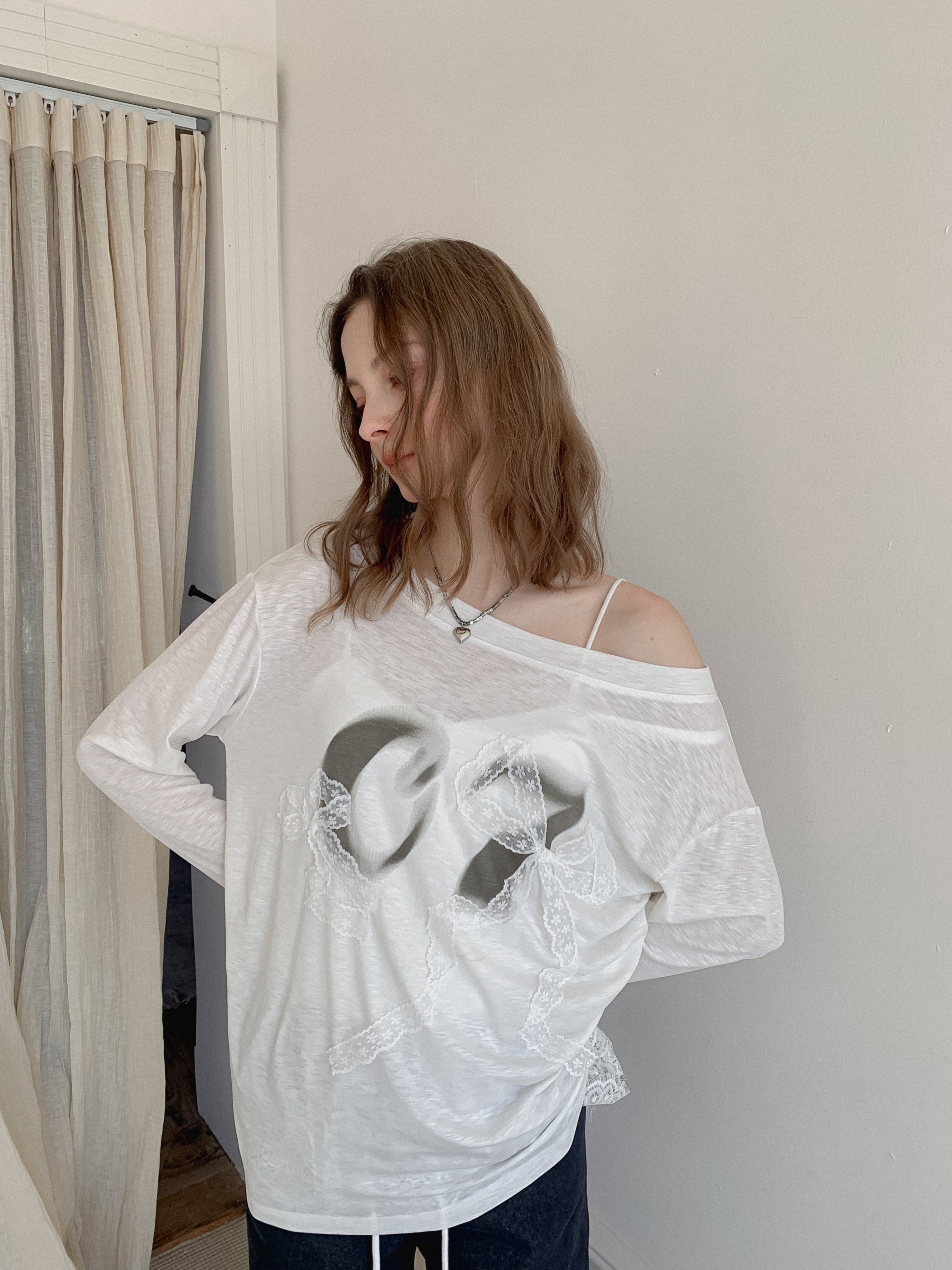Lafreedom LAC350116 Loose printed lace sunscreen top
