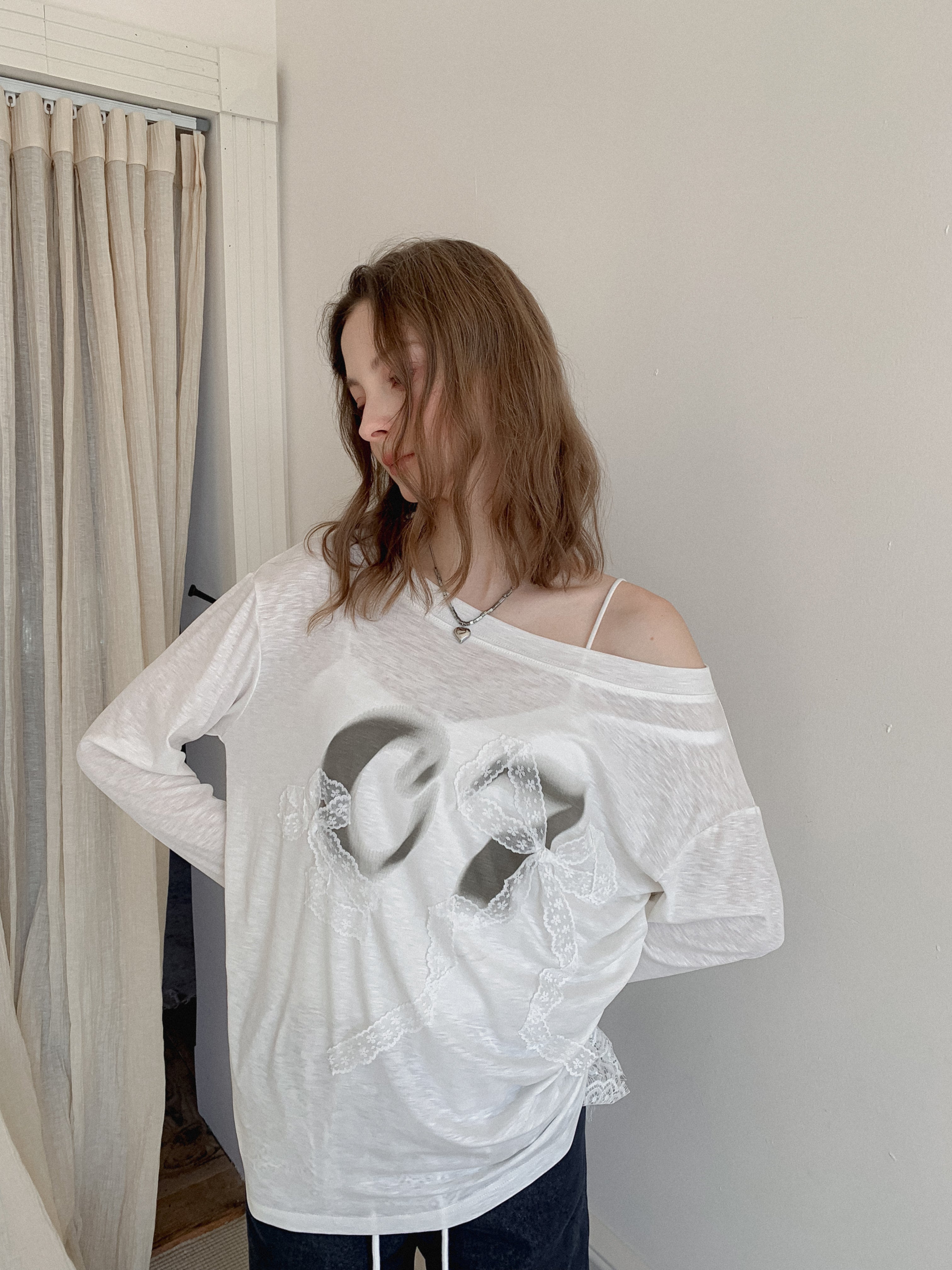 Lafreedom LAC350116 Loose printed lace sunscreen top