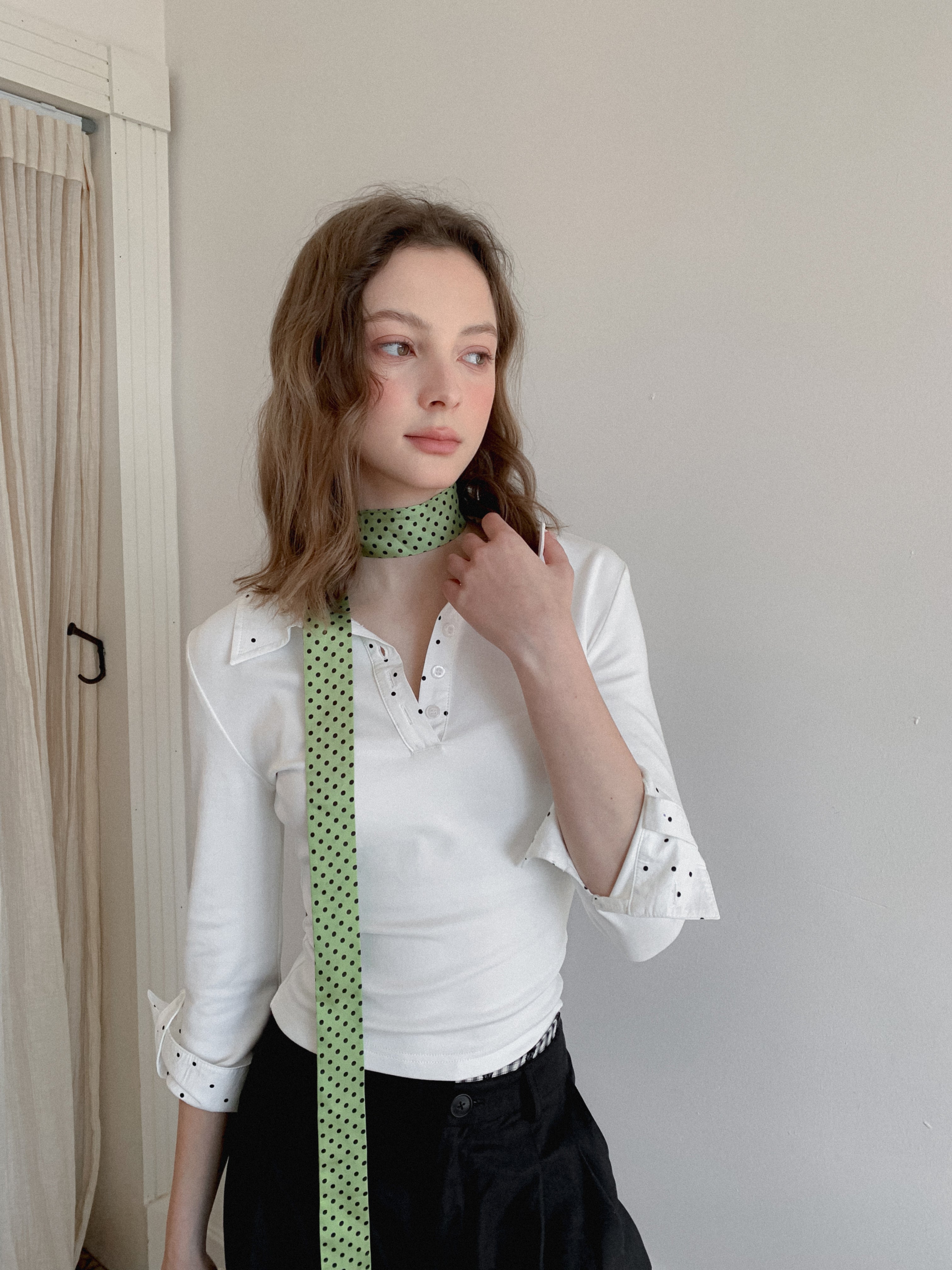 Lafreedom LAF350113 Polo collar knitted top (2color)